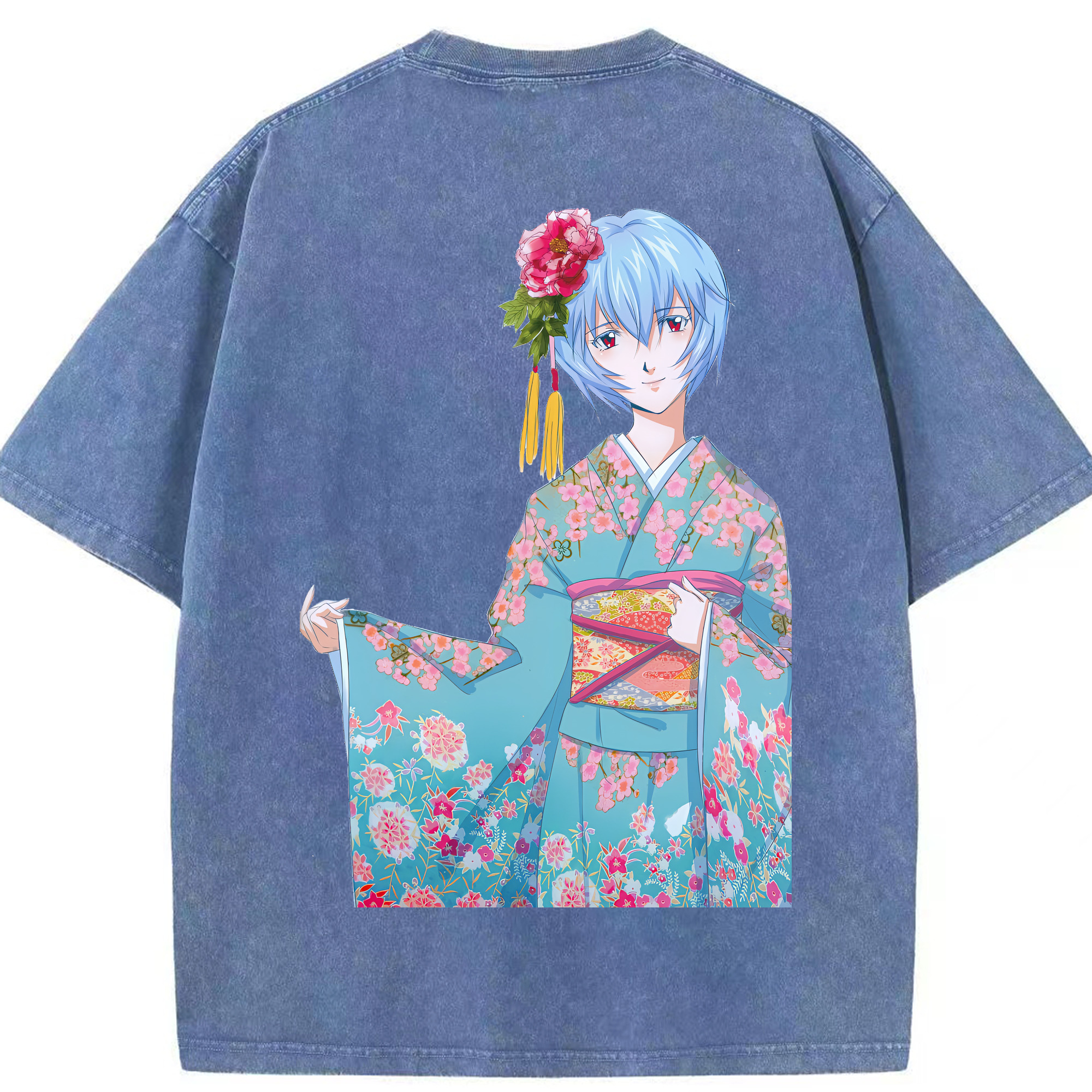 （画像用） EVA 新世紀エヴァンゲリオン 綿100% ヴィンテージ風 半袖Tシャツ（背面プリント）