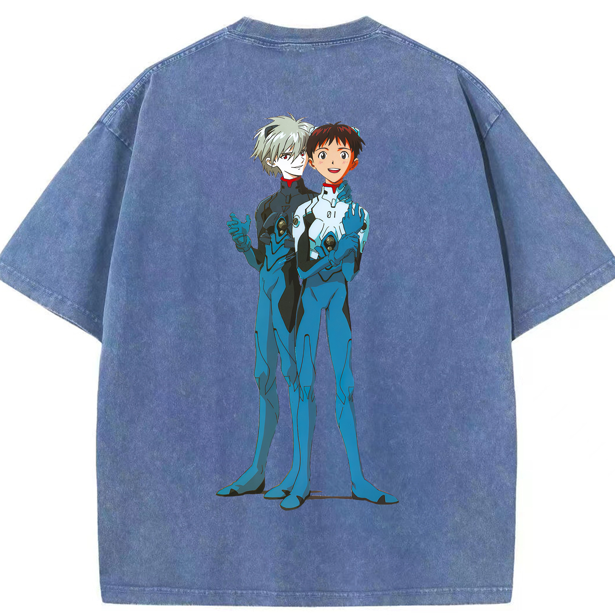 （画像用） EVA 新世紀エヴァンゲリオン 綿100% ヴィンテージ風 半袖Tシャツ（背面プリント）