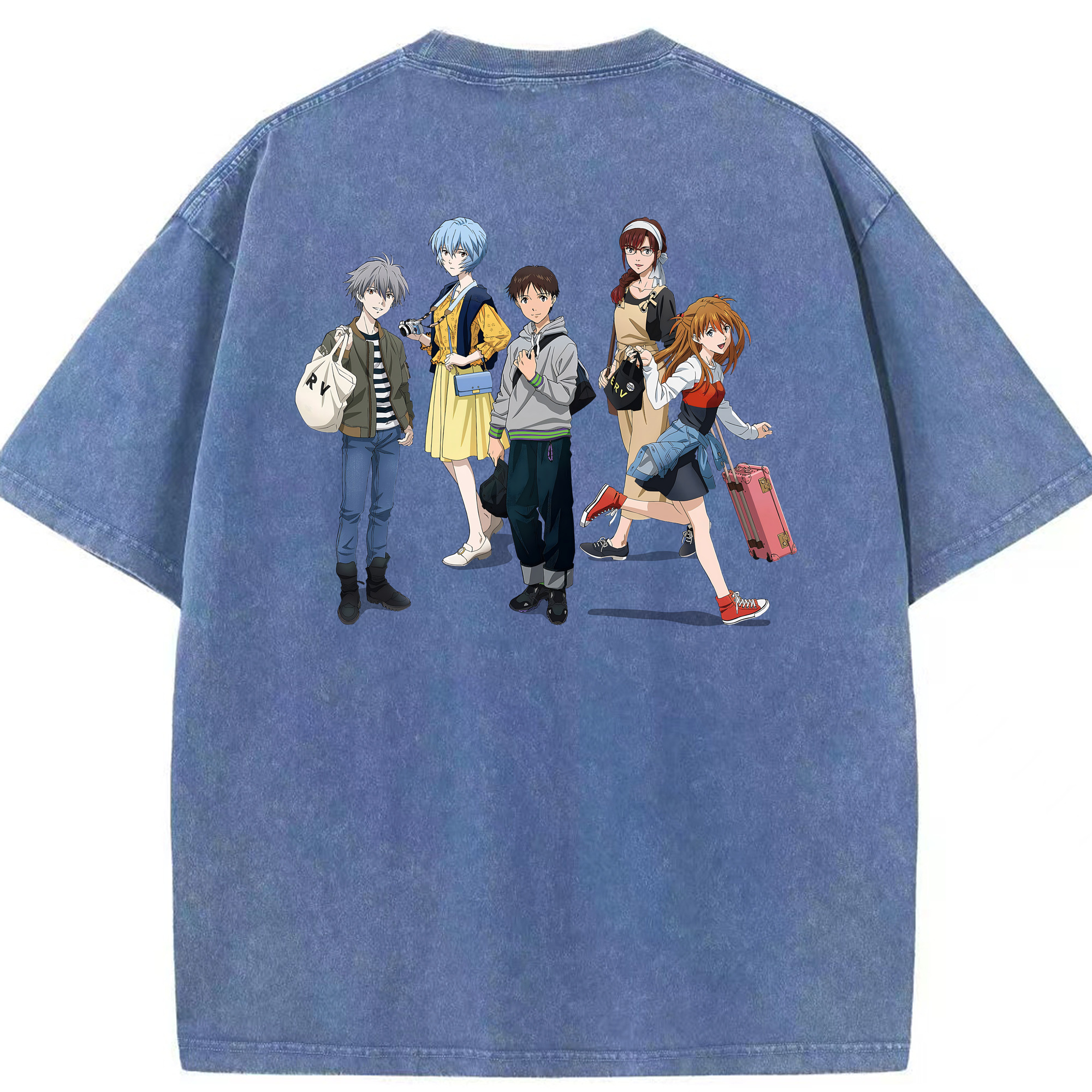 （画像用） EVA 新世紀エヴァンゲリオン 綿100% ヴィンテージ風 半袖Tシャツ（背面プリント）