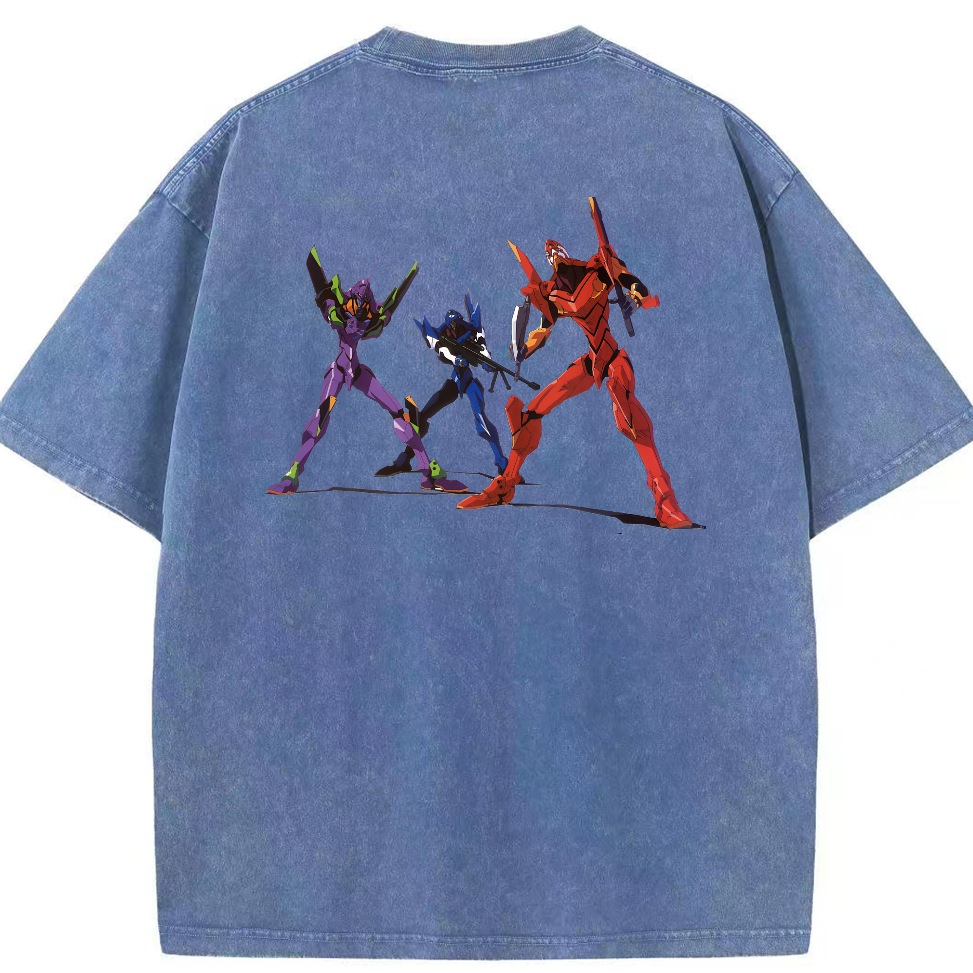 （画像用） EVA 新世紀エヴァンゲリオン 綿100% ヴィンテージ風 半袖Tシャツ（背面プリント）