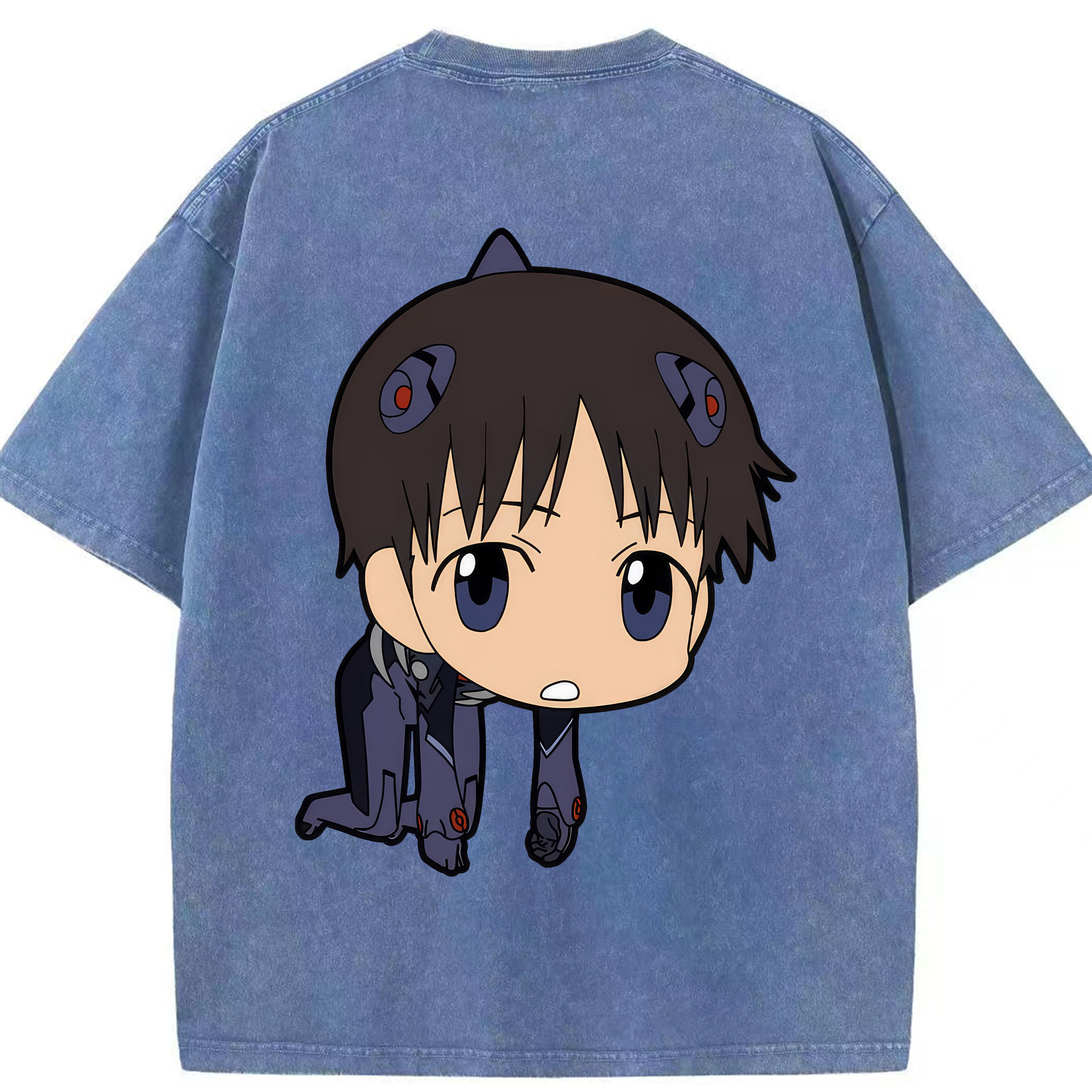 （画像用） EVA 新世紀エヴァンゲリオン 綿100% ヴィンテージ風 半袖Tシャツ（背面プリント）