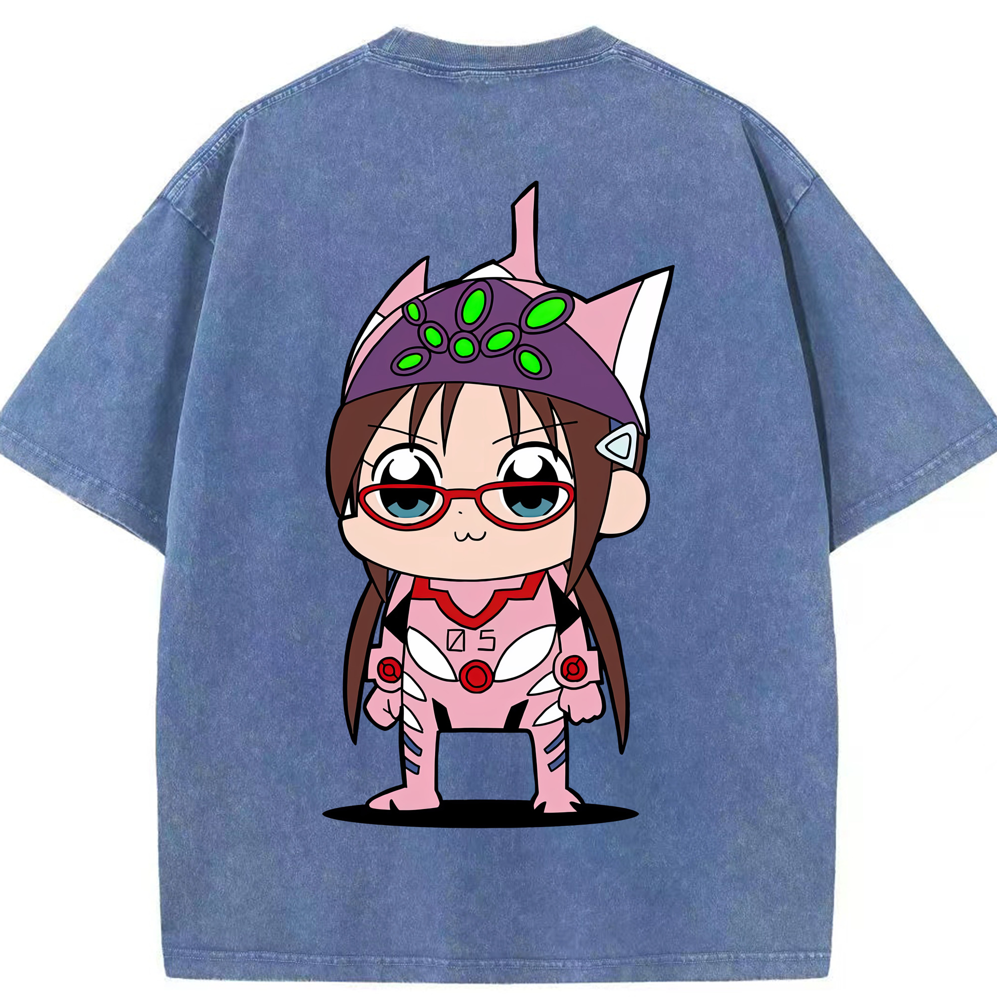 （画像用） EVA 新世紀エヴァンゲリオン 綿100% ヴィンテージ風 半袖Tシャツ（背面プリント）