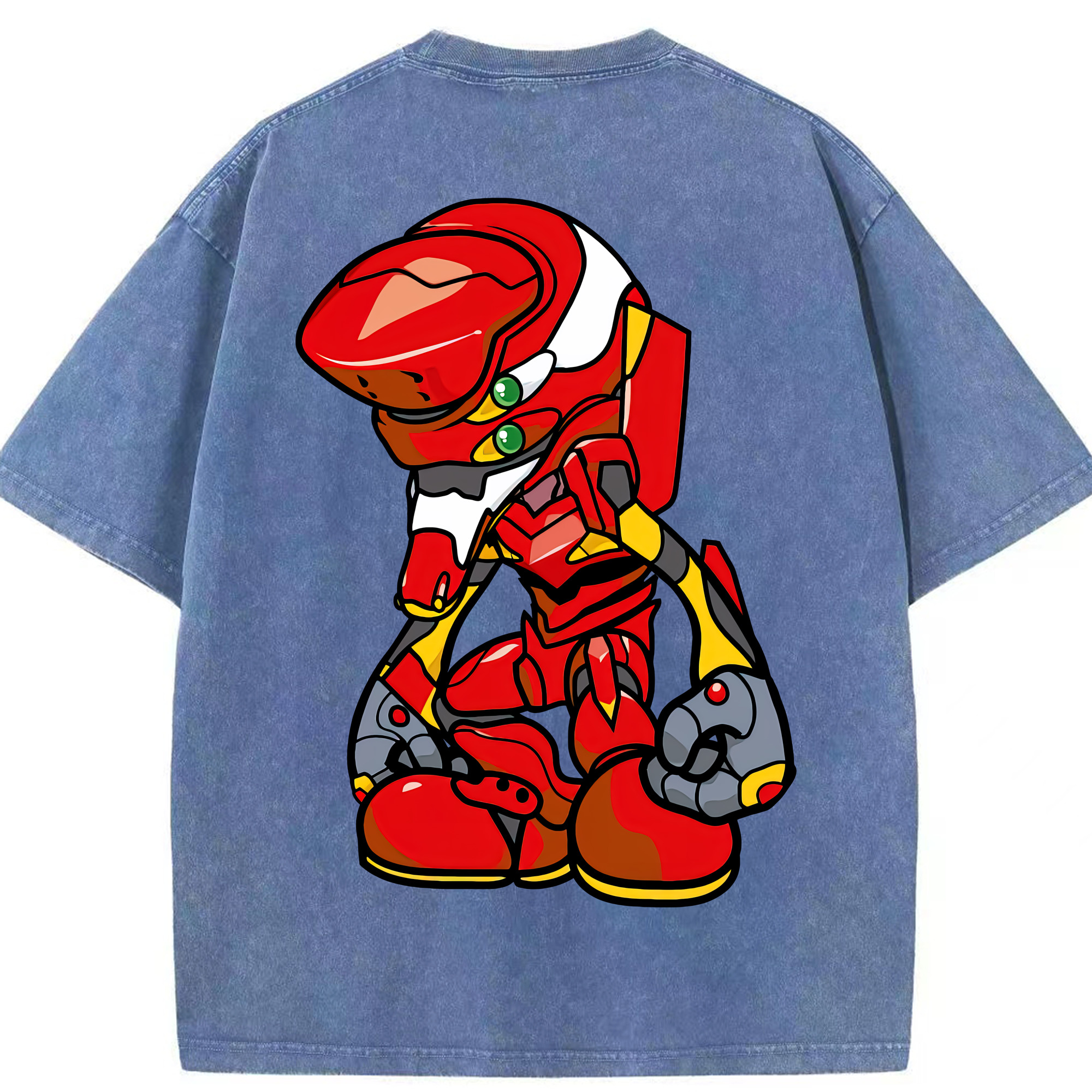 （画像用） EVA 新世紀エヴァンゲリオン 綿100% ヴィンテージ風 半袖Tシャツ（背面プリント）