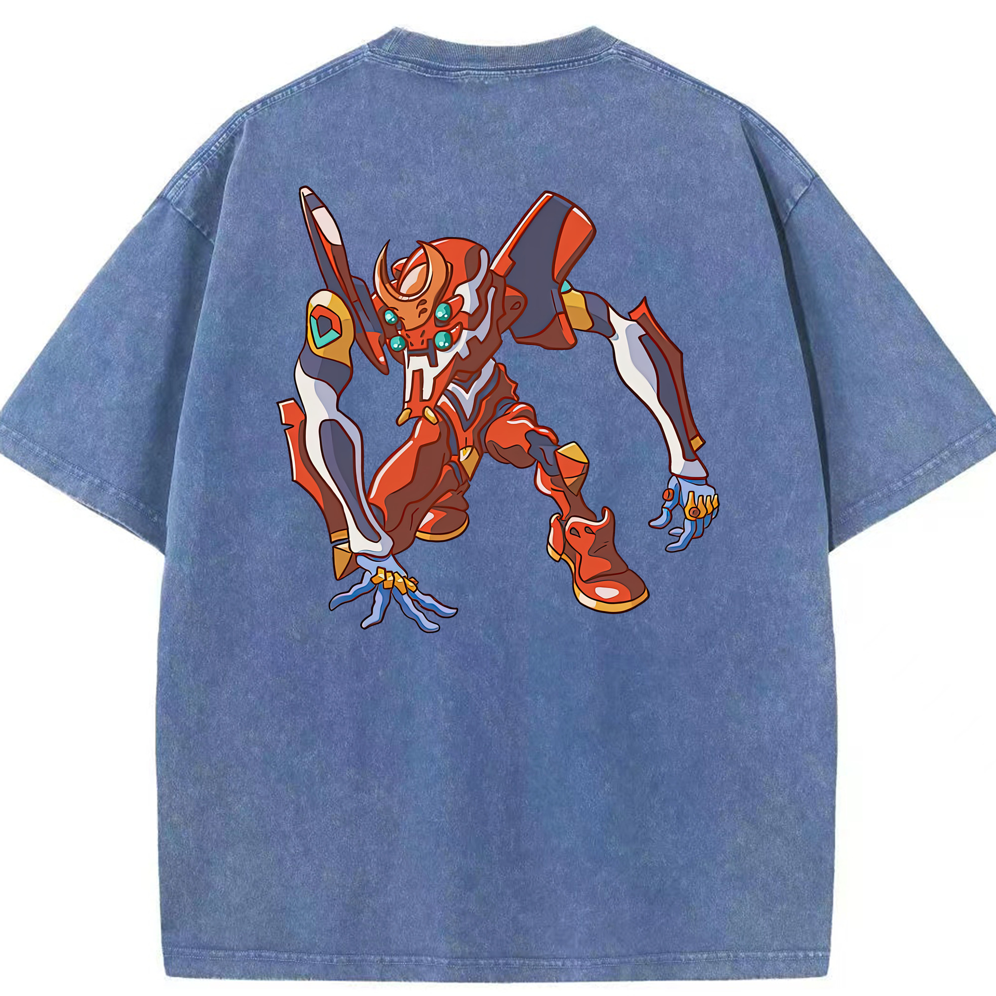 （画像用） EVA 新世紀エヴァンゲリオン 綿100% ヴィンテージ風 半袖Tシャツ（背面プリント）
