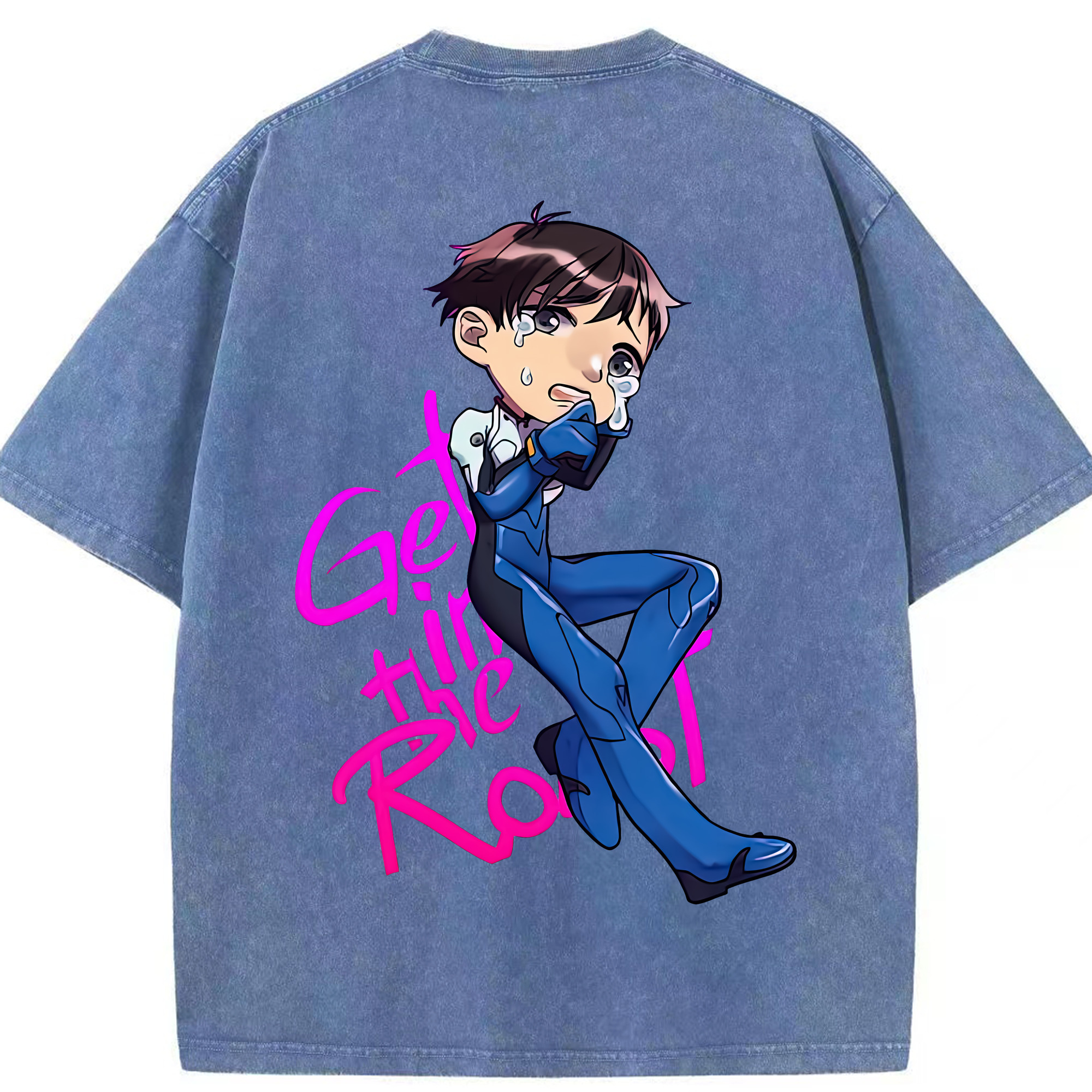 （画像用） EVA 新世紀エヴァンゲリオン 綿100% ヴィンテージ風 半袖Tシャツ（背面プリント）
