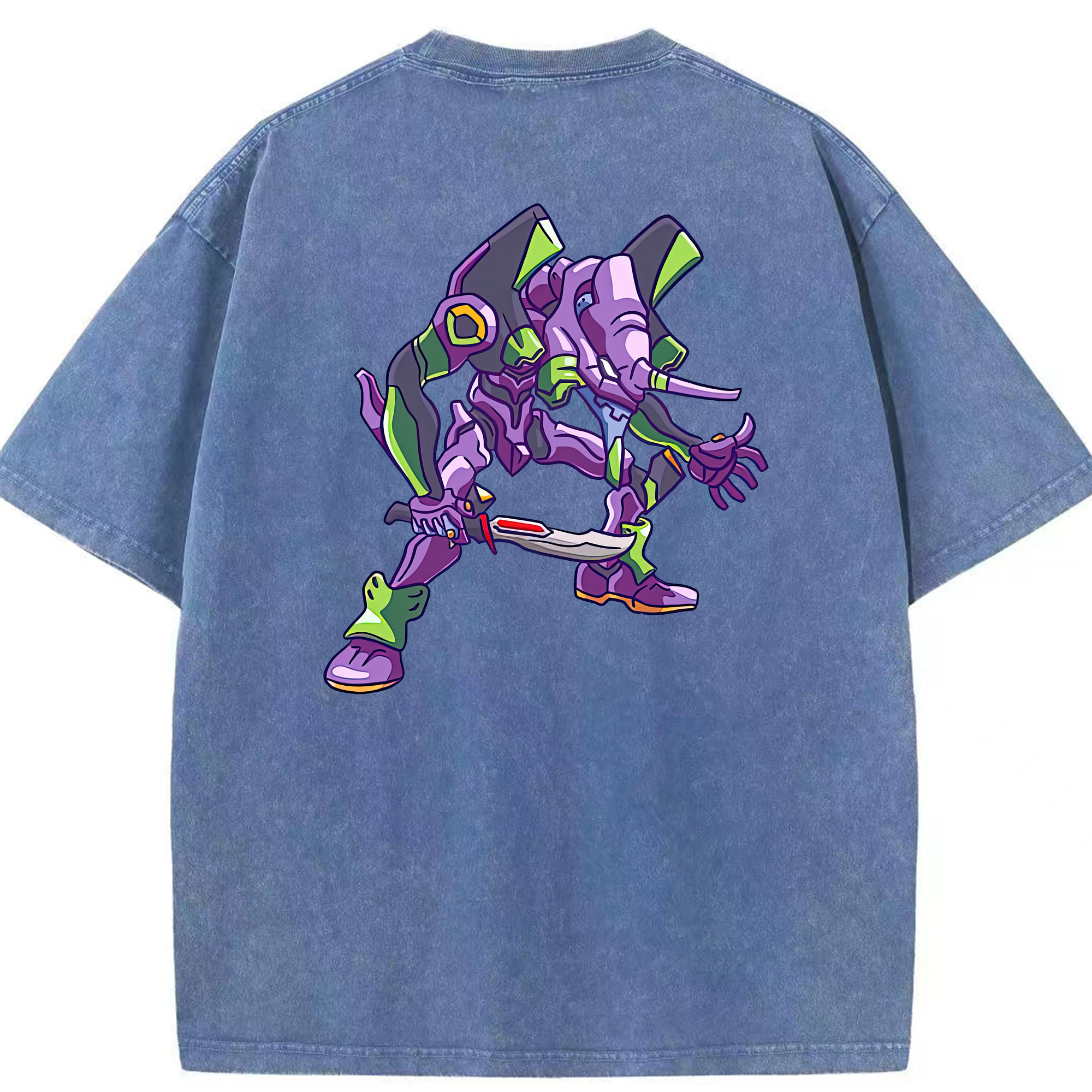 （画像用） EVA 新世紀エヴァンゲリオン 綿100% ヴィンテージ風 半袖Tシャツ（背面プリント）