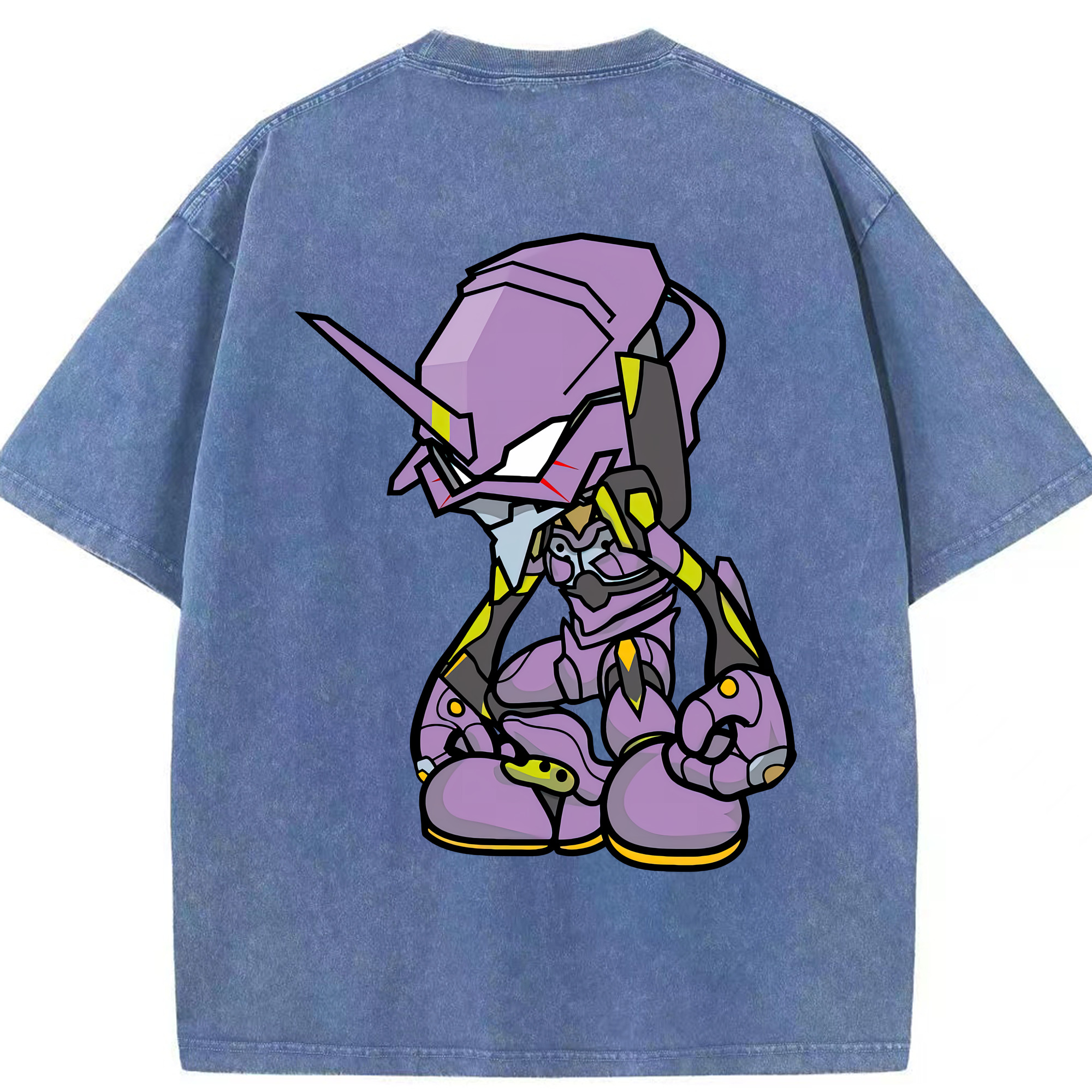 （画像用） EVA 新世紀エヴァンゲリオン 綿100% ヴィンテージ風 半袖Tシャツ（背面プリント）