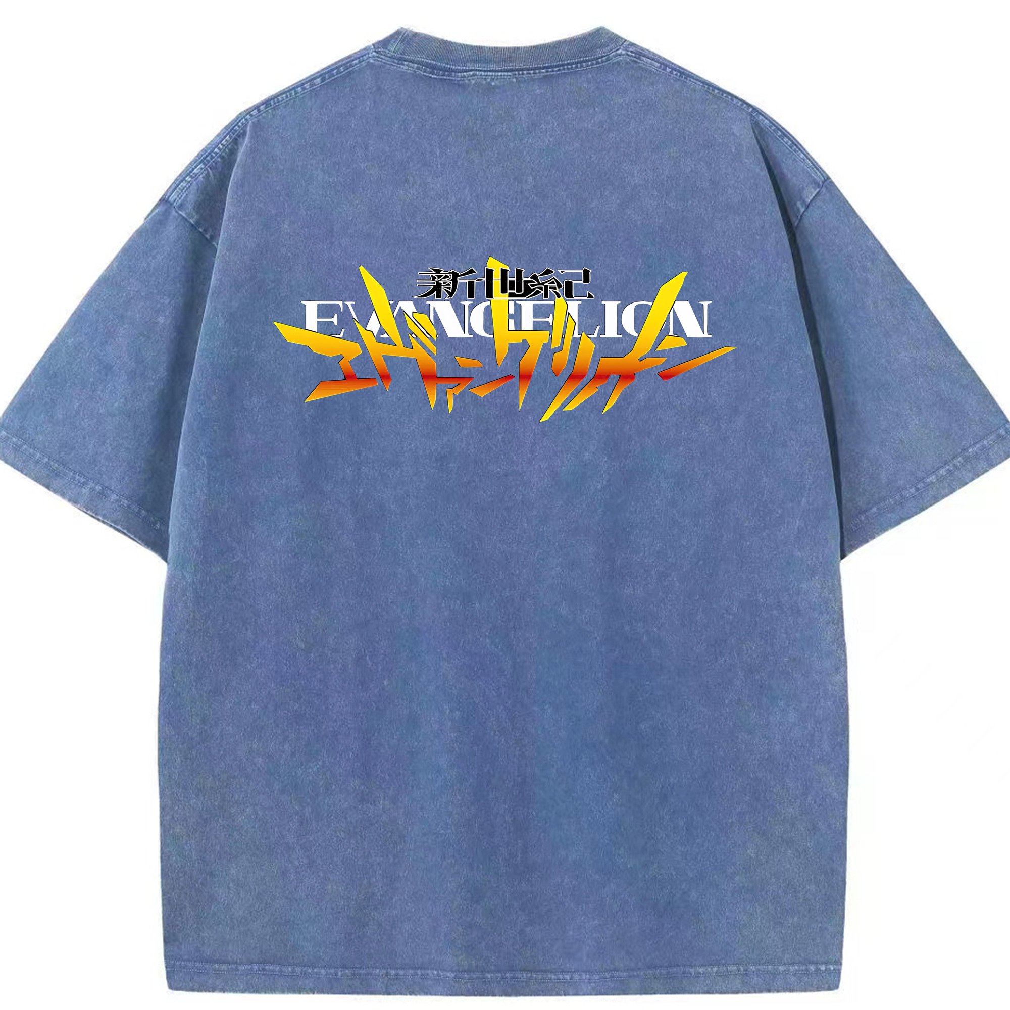 （画像用） EVA 新世紀エヴァンゲリオン 綿100% ヴィンテージ風 半袖Tシャツ（背面プリント）