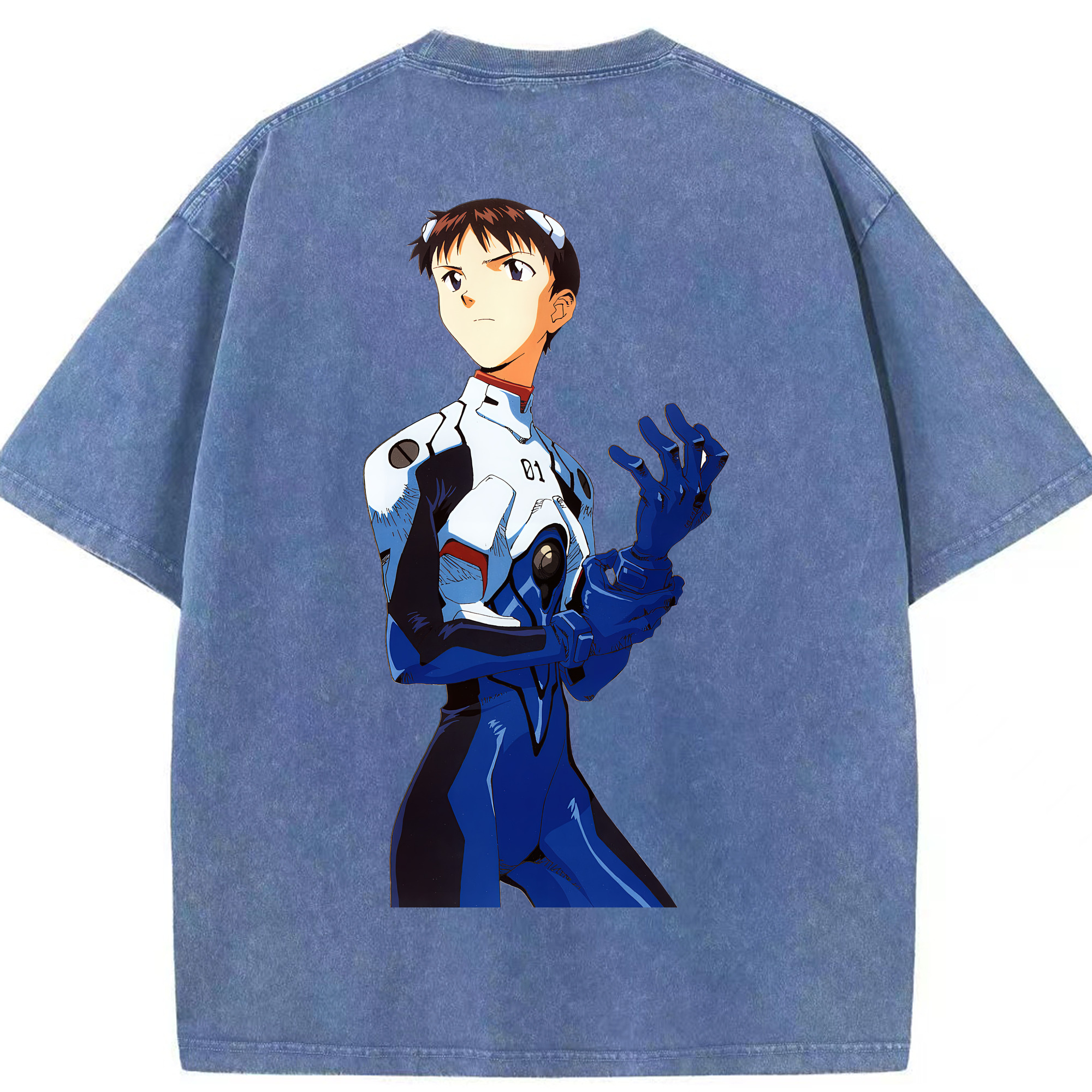 （画像用） EVA 新世紀エヴァンゲリオン 綿100% ヴィンテージ風 半袖Tシャツ（背面プリント）