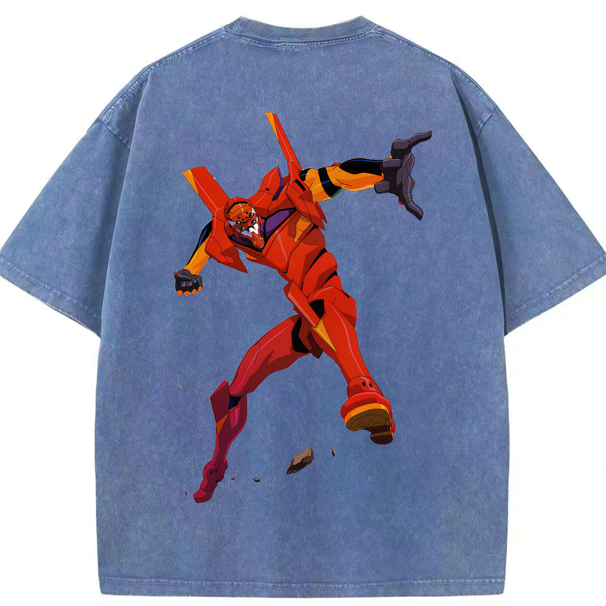 （画像用） EVA 新世紀エヴァンゲリオン 綿100% ヴィンテージ風 半袖Tシャツ（背面プリント）