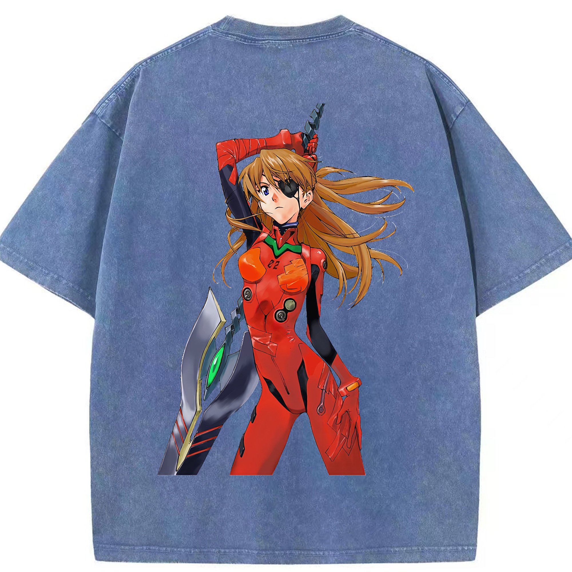 （画像用） EVA 新世紀エヴァンゲリオン 綿100% ヴィンテージ風 半袖Tシャツ（背面プリント）