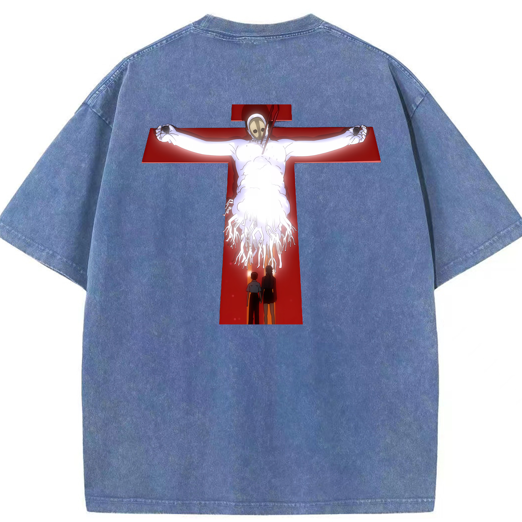 （画像用） EVA 新世紀エヴァンゲリオン 綿100% ヴィンテージ風 半袖Tシャツ（背面プリント）