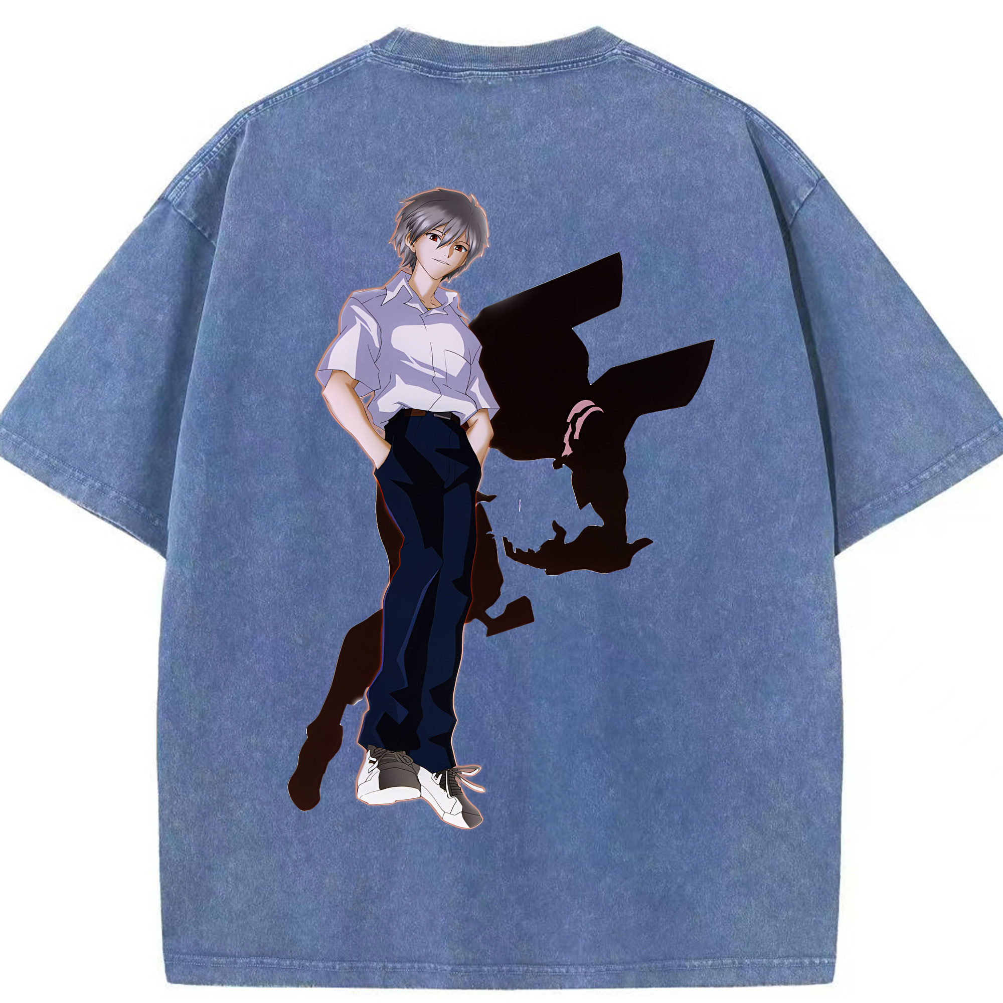 （画像用） EVA 新世紀エヴァンゲリオン 綿100% ヴィンテージ風 半袖Tシャツ（背面プリント）