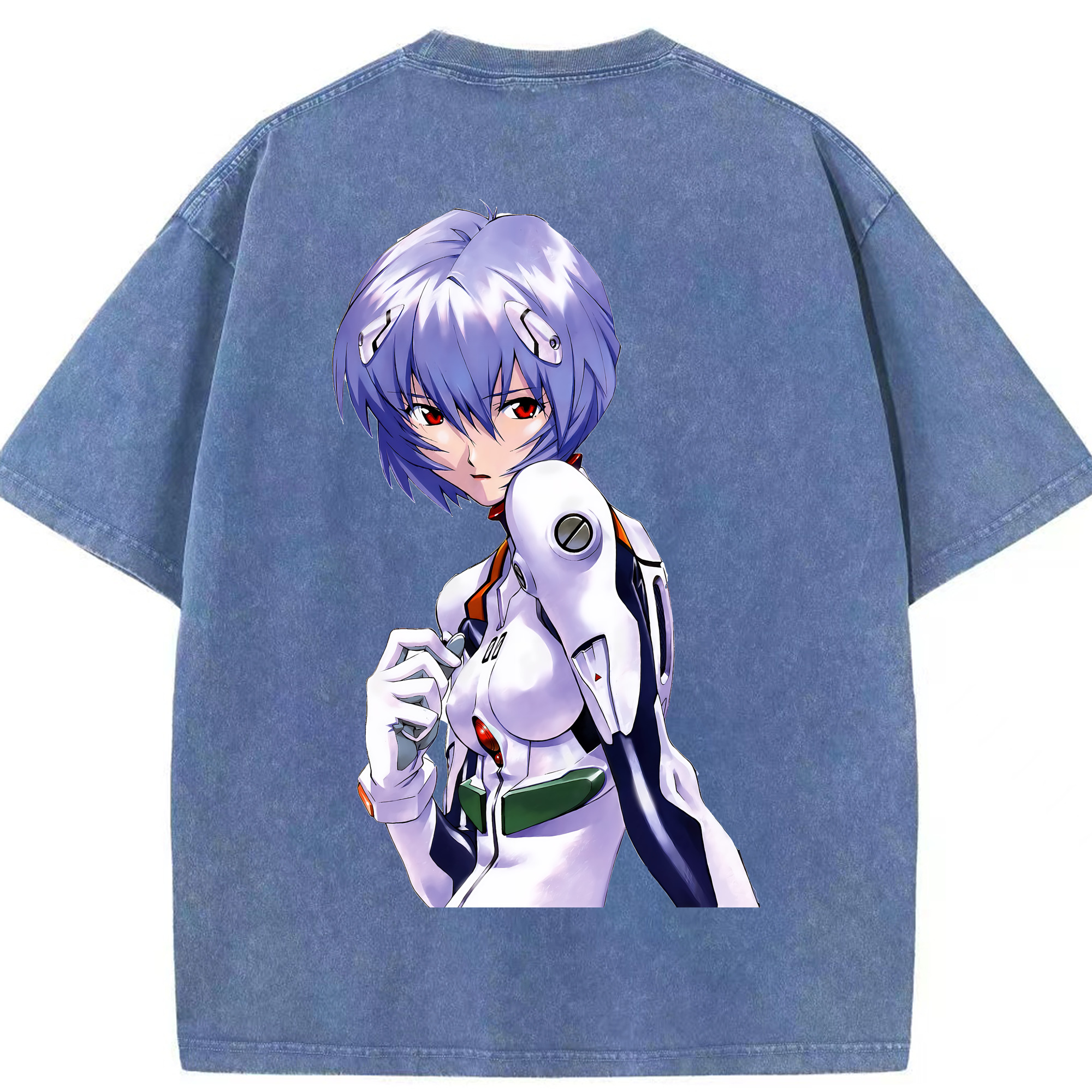 （画像用） EVA 新世紀エヴァンゲリオン 綿100% ヴィンテージ風 半袖Tシャツ（背面プリント）