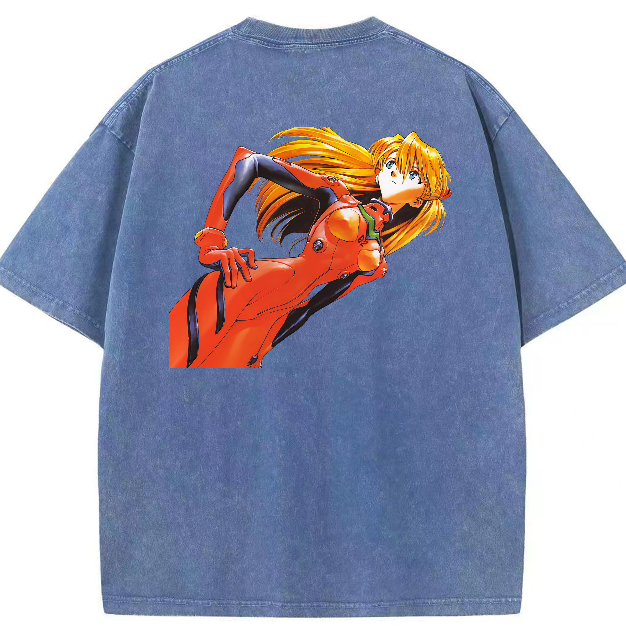 （画像用） EVA 新世紀エヴァンゲリオン 綿100% ヴィンテージ風 半袖Tシャツ（背面プリント）