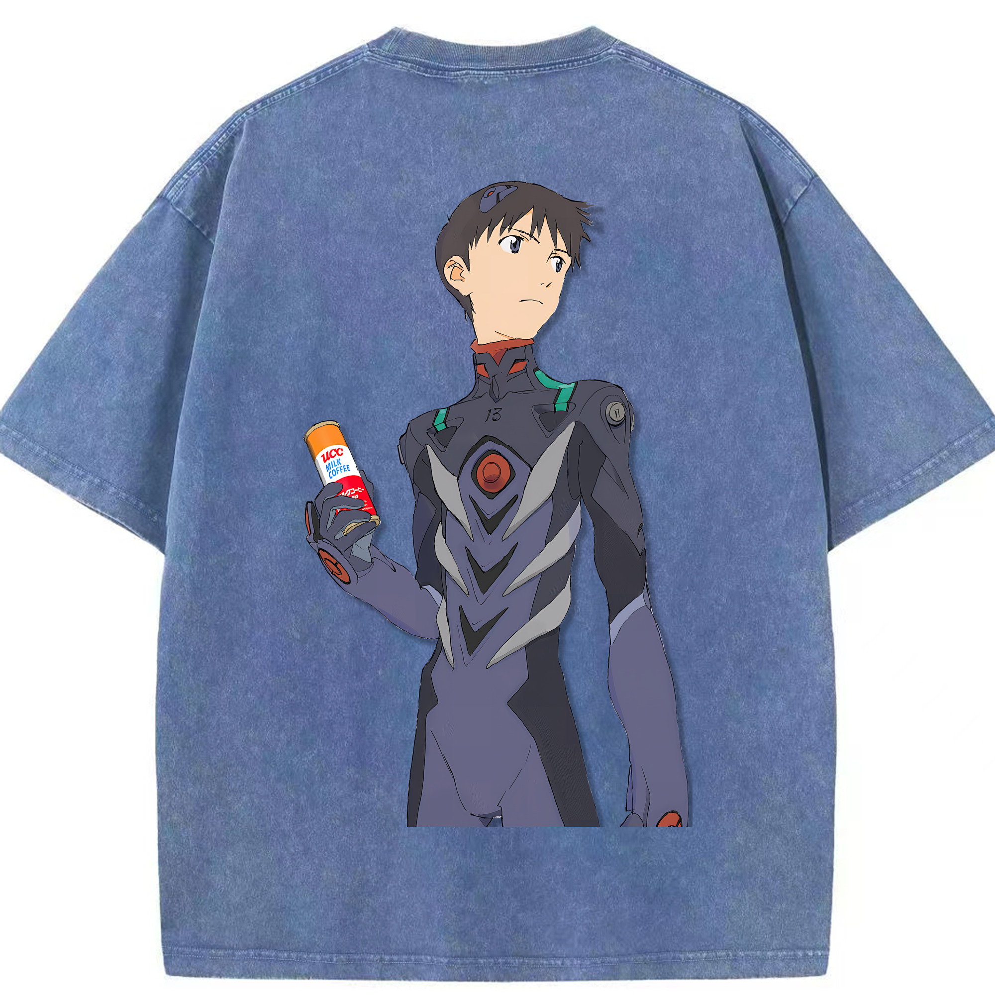 （画像用） EVA 新世紀エヴァンゲリオン 綿100% ヴィンテージ風 半袖Tシャツ（背面プリント）