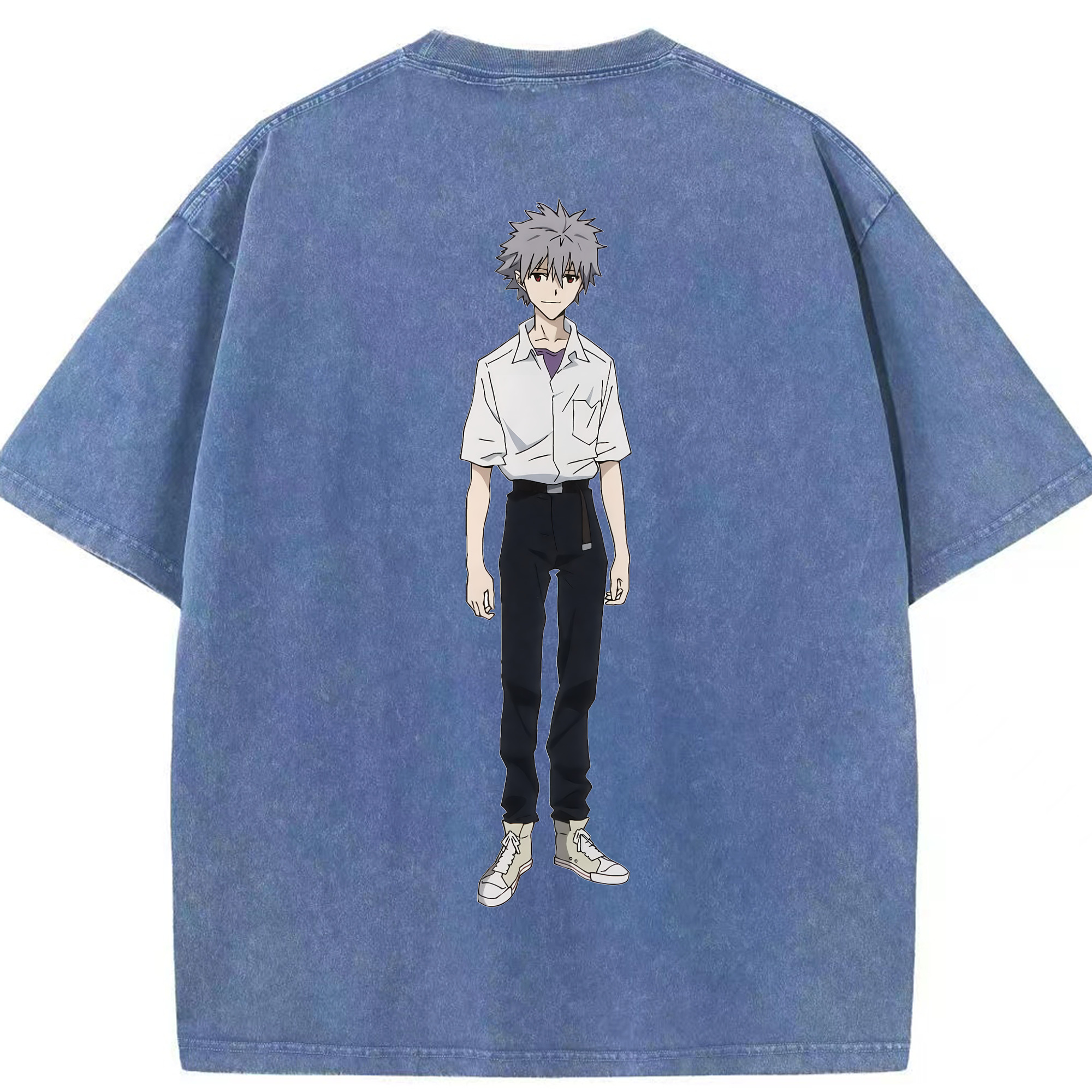 （画像用） EVA 新世紀エヴァンゲリオン 綿100% ヴィンテージ風 半袖Tシャツ（背面プリント）