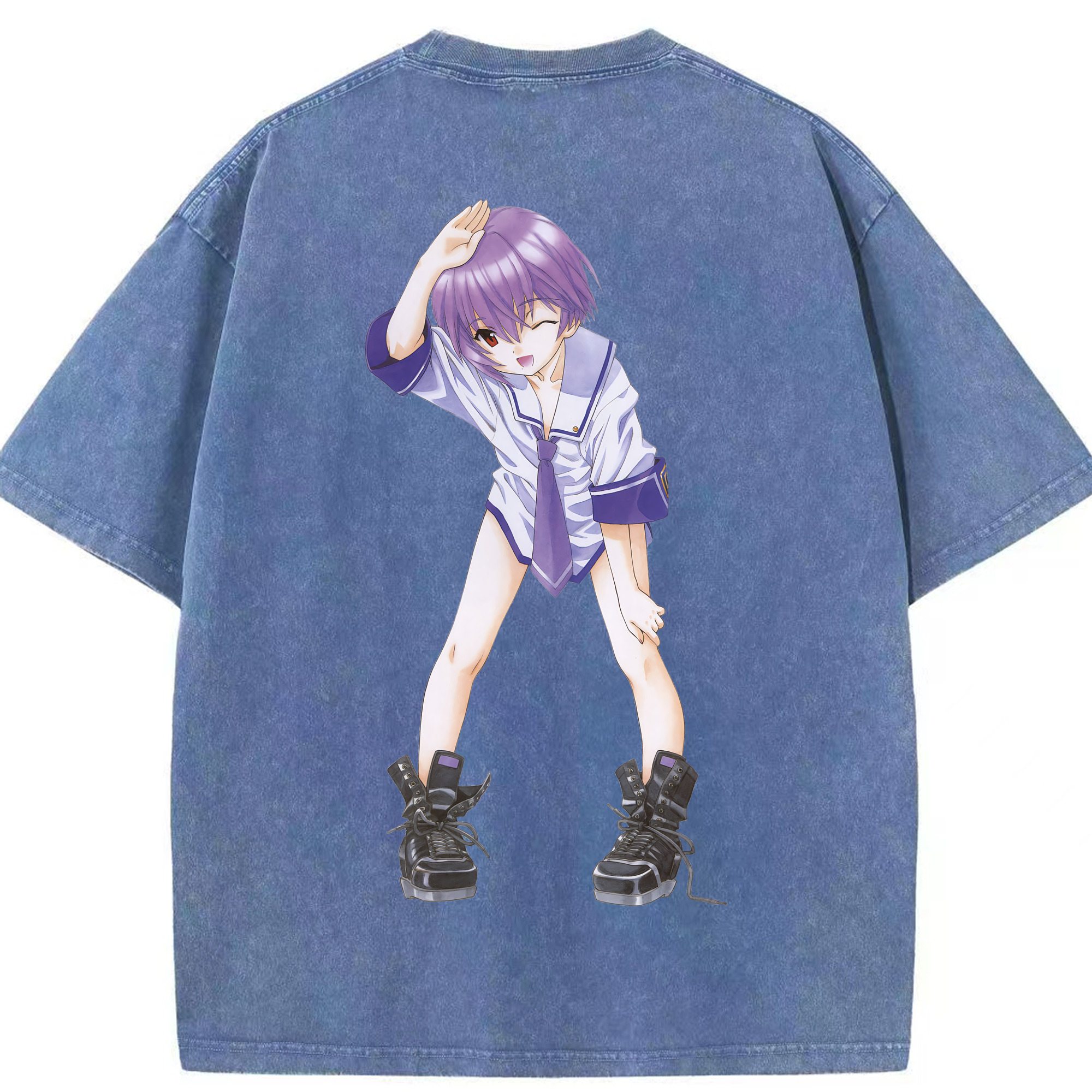 （画像用） EVA 新世紀エヴァンゲリオン 綿100% ヴィンテージ風 半袖Tシャツ（背面プリント）