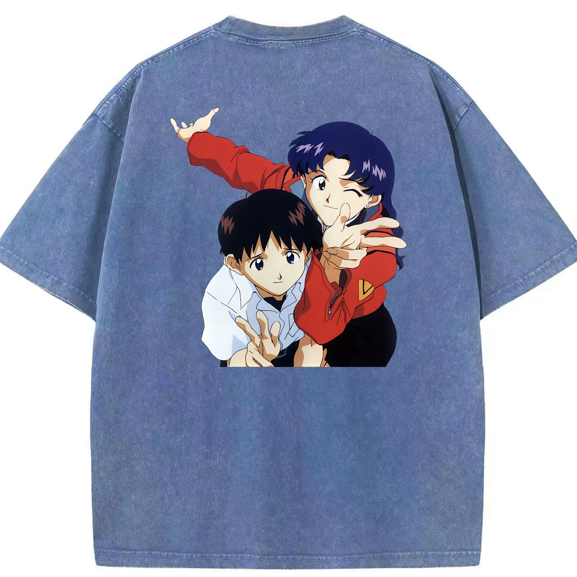 （画像用） EVA 新世紀エヴァンゲリオン 綿100% ヴィンテージ風 半袖Tシャツ（背面プリント）
