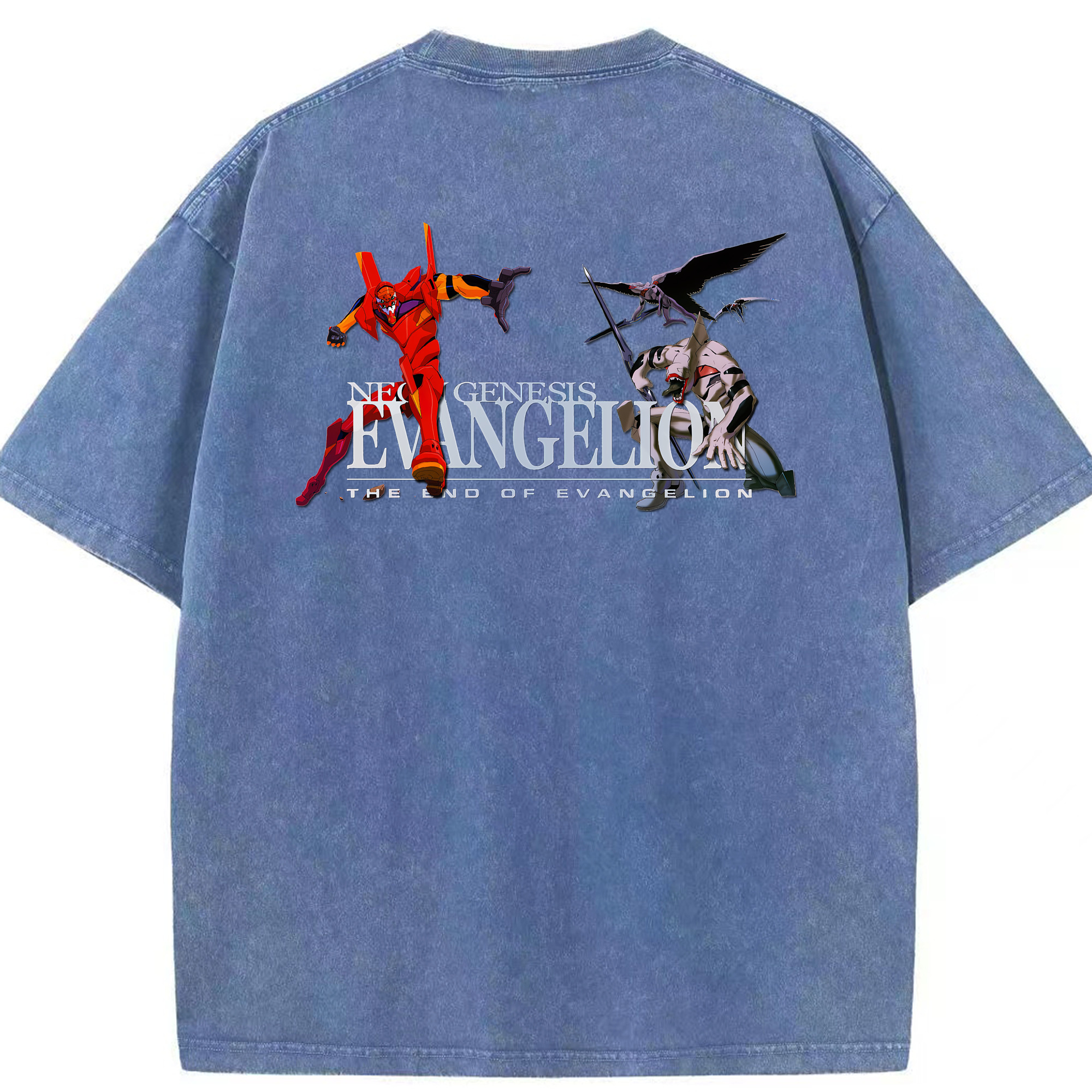 （画像用） EVA 新世紀エヴァンゲリオン 綿100% ヴィンテージ風 半袖Tシャツ（背面プリント）