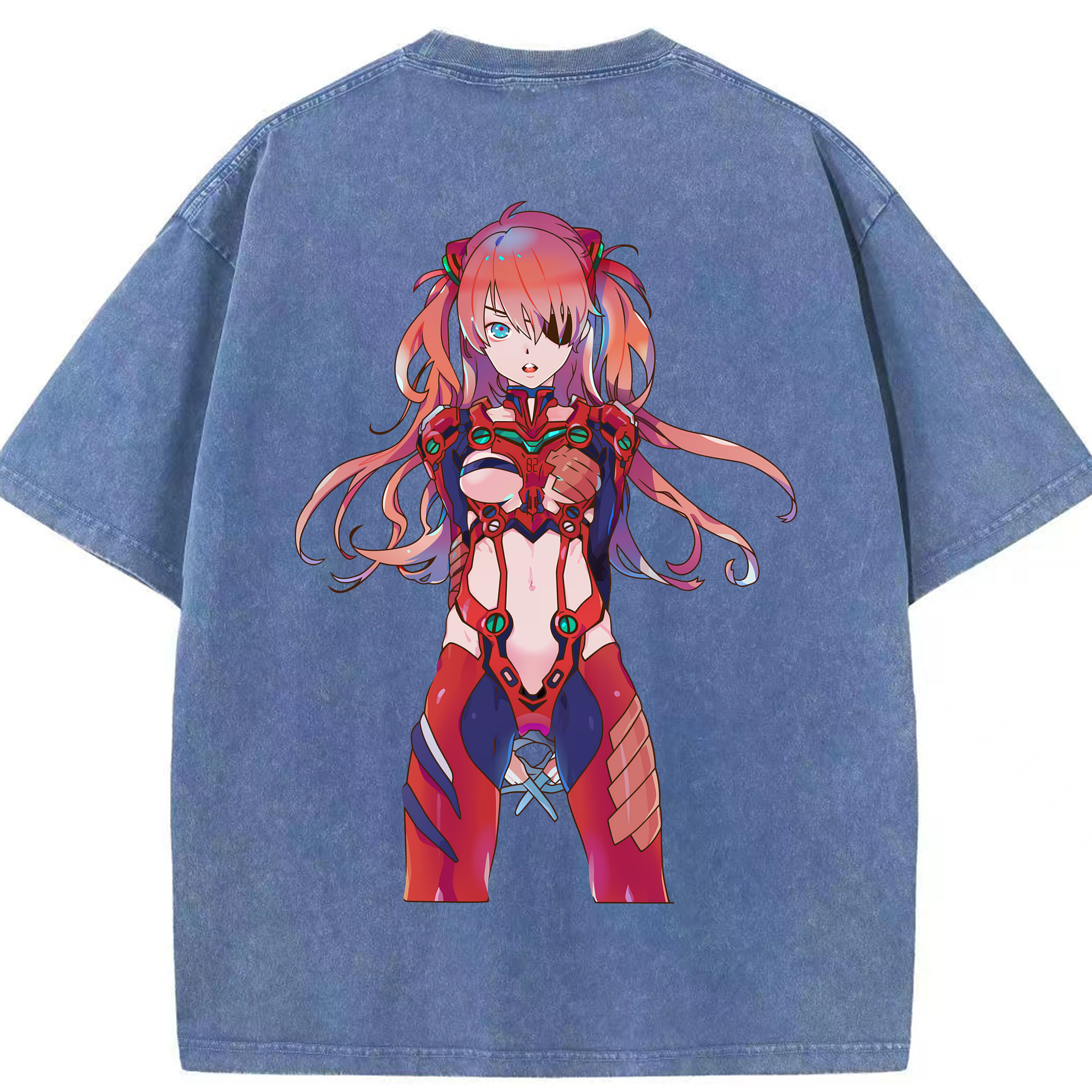 （画像用） EVA 新世紀エヴァンゲリオン 綿100% ヴィンテージ風 半袖Tシャツ（背面プリント）