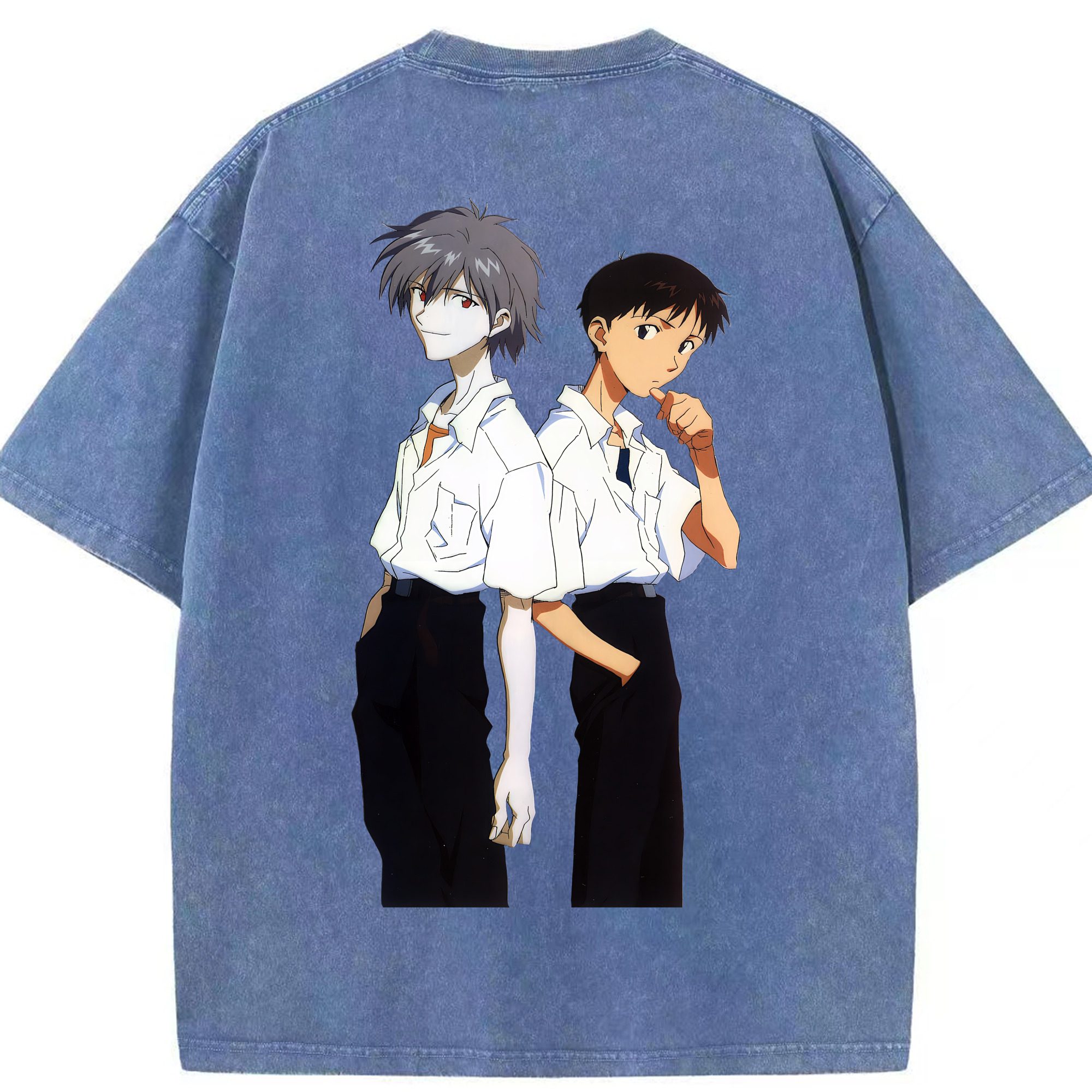 （画像用） EVA 新世紀エヴァンゲリオン 綿100% ヴィンテージ風 半袖Tシャツ（背面プリント）