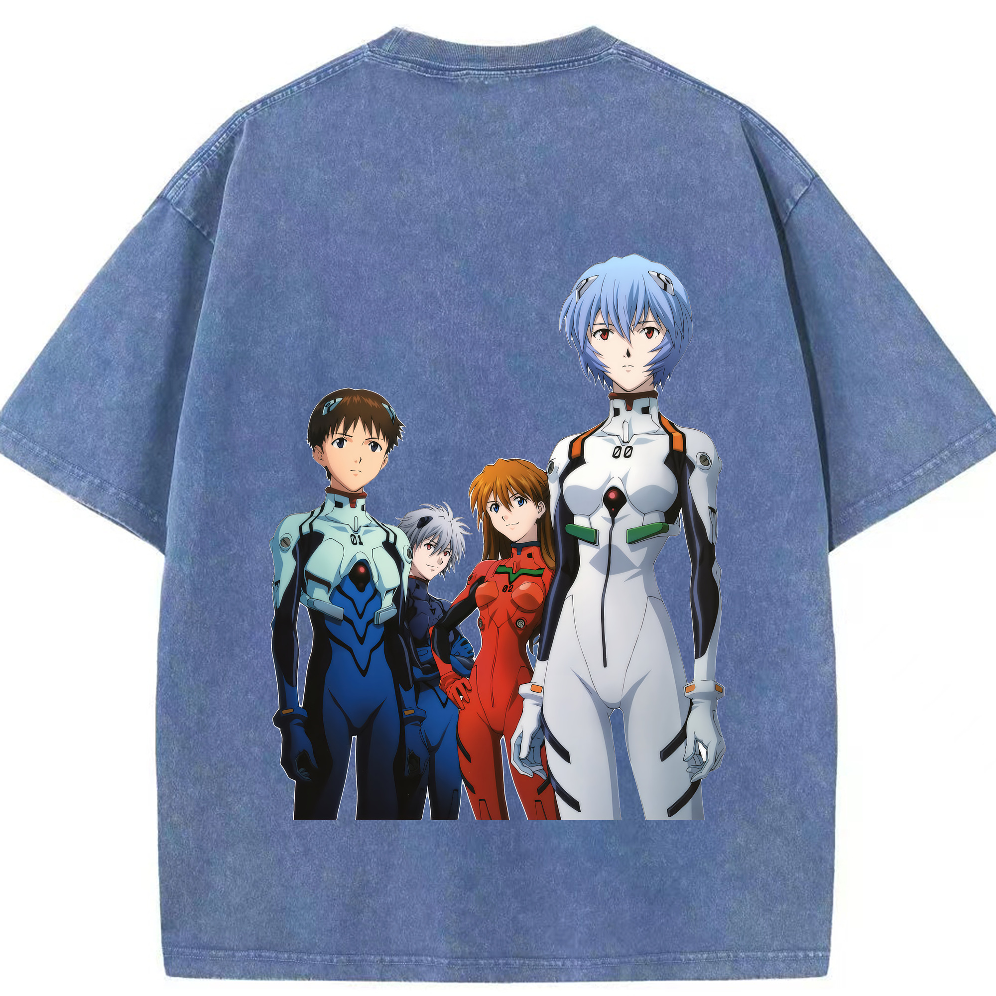（画像用） EVA 新世紀エヴァンゲリオン 綿100% ヴィンテージ風 半袖Tシャツ（背面プリント）