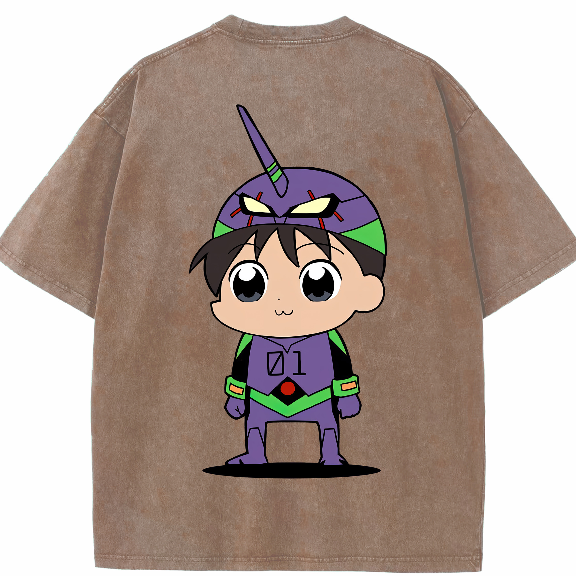 （画像用） EVA 新世紀エヴァンゲリオン 綿100% ヴィンテージ風 半袖Tシャツ（背面プリント）