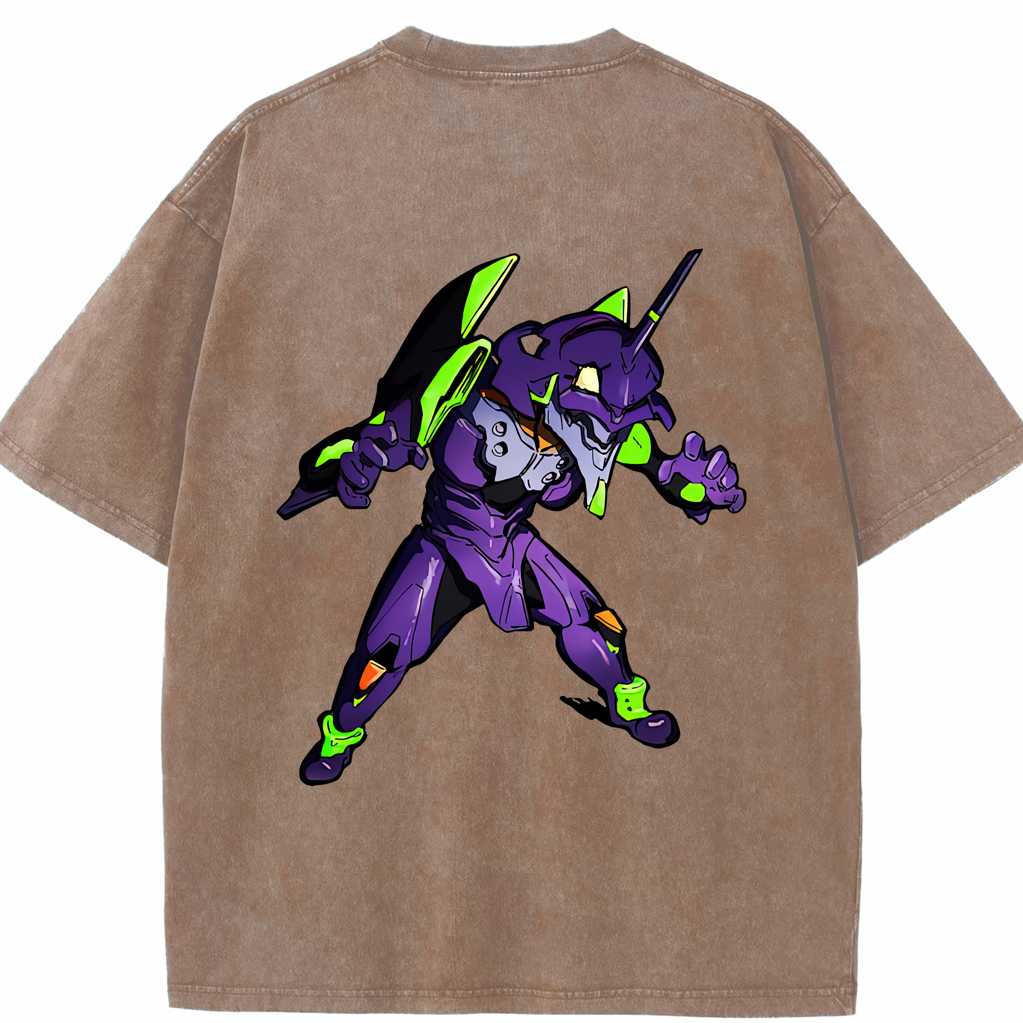 （画像用） EVA 新世紀エヴァンゲリオン 綿100% ヴィンテージ風 半袖Tシャツ（背面プリント）