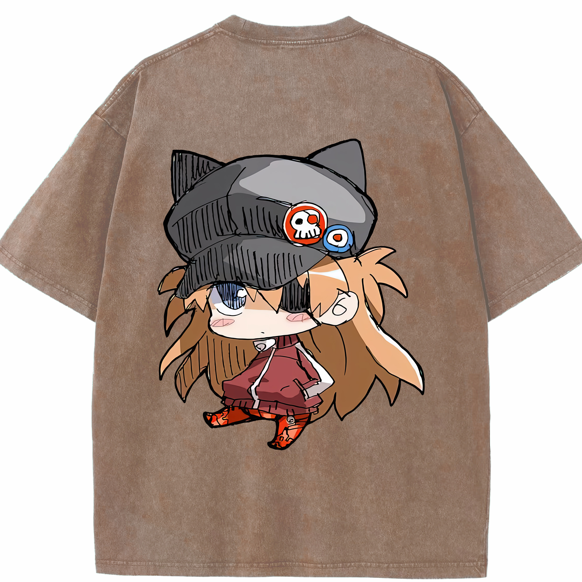 （画像用） EVA 新世紀エヴァンゲリオン 綿100% ヴィンテージ風 半袖Tシャツ（背面プリント）