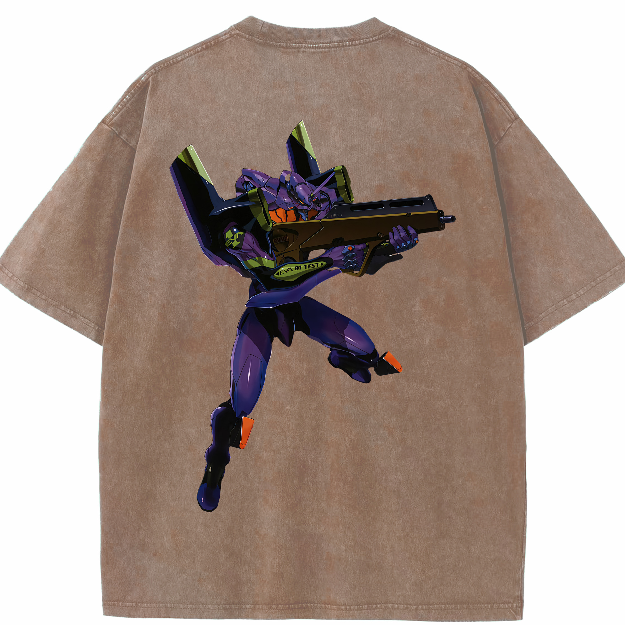 （画像用） EVA 新世紀エヴァンゲリオン 綿100% ヴィンテージ風 半袖Tシャツ（背面プリント）