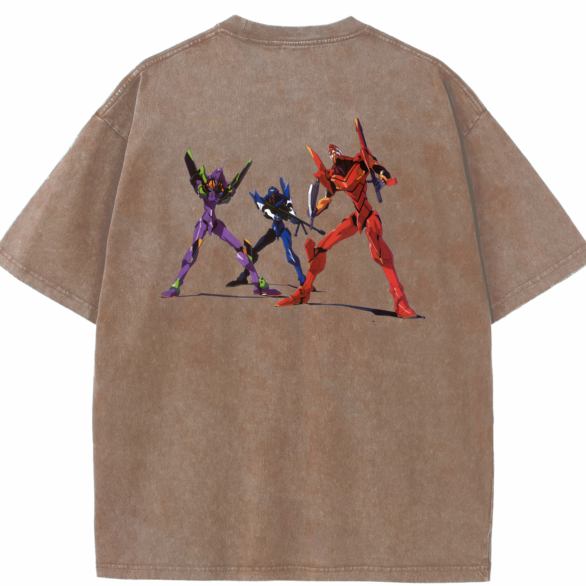 （画像用） EVA 新世紀エヴァンゲリオン 綿100% ヴィンテージ風 半袖Tシャツ（背面プリント）