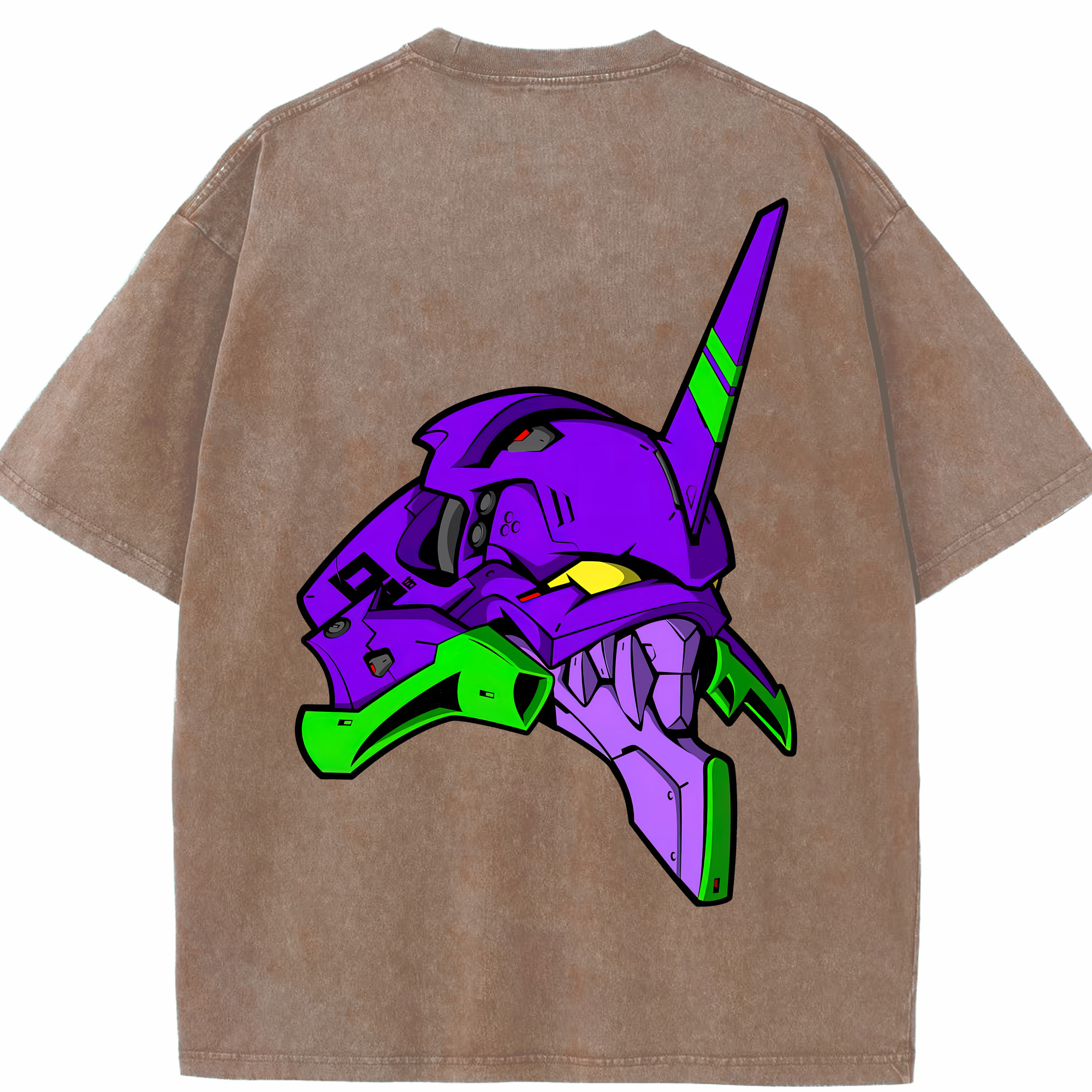 （画像用） EVA 新世紀エヴァンゲリオン 綿100% ヴィンテージ風 半袖Tシャツ（背面プリント）