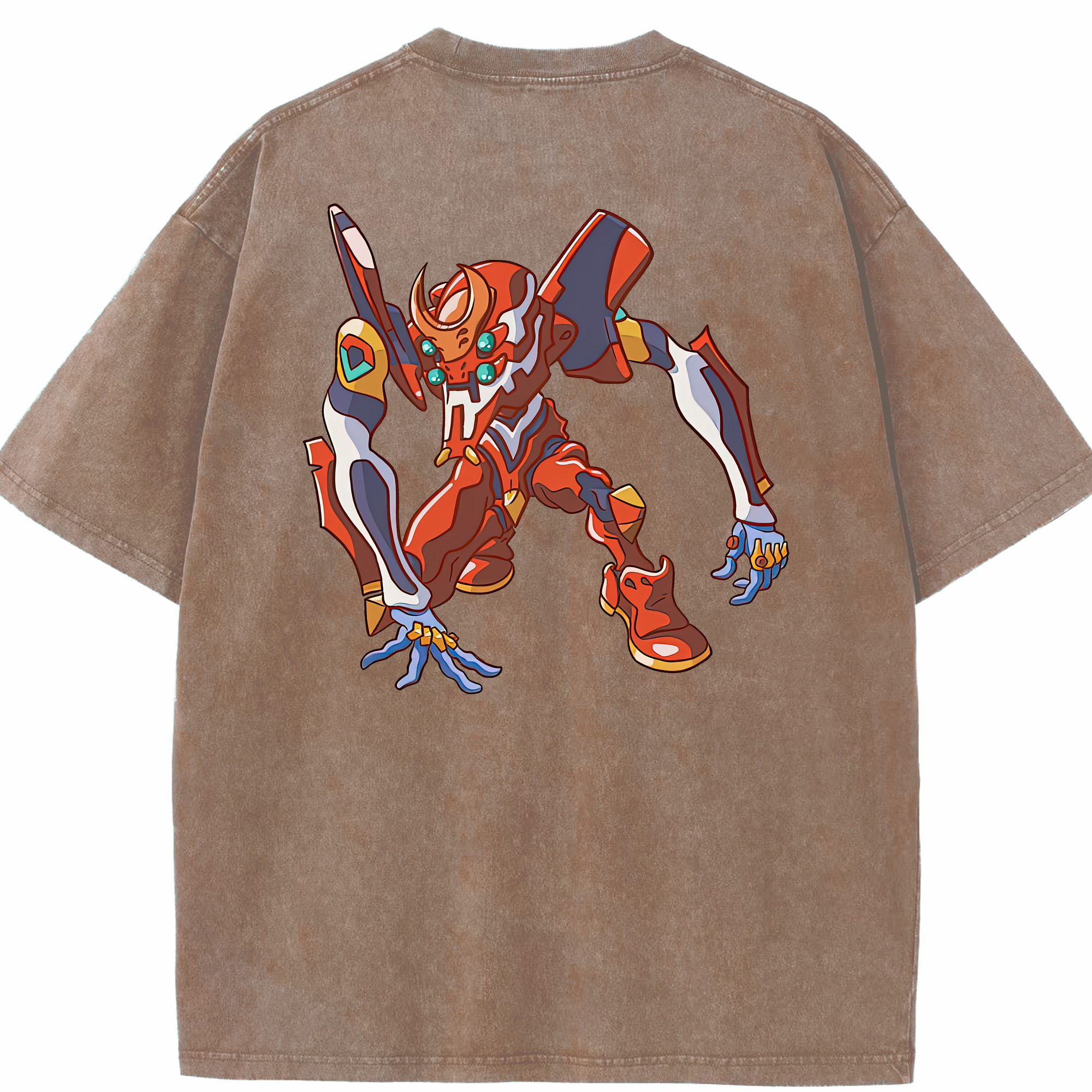（画像用） EVA 新世紀エヴァンゲリオン 綿100% ヴィンテージ風 半袖Tシャツ（背面プリント）