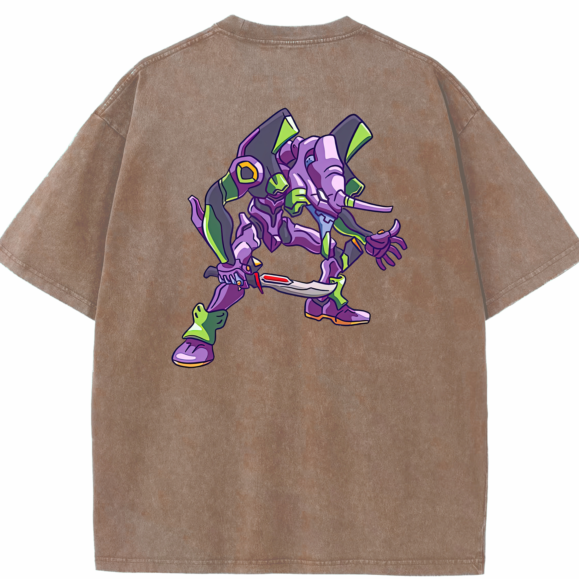 （画像用） EVA 新世紀エヴァンゲリオン 綿100% ヴィンテージ風 半袖Tシャツ（背面プリント）