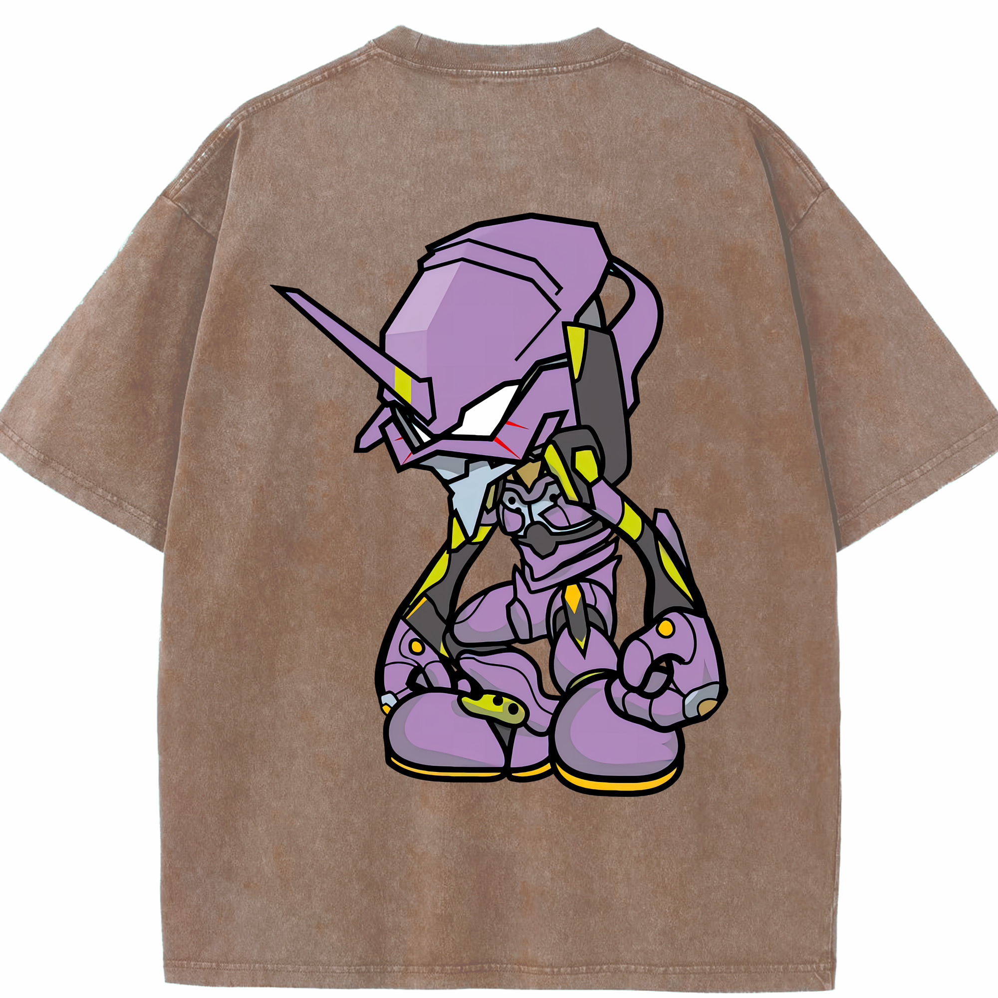 （画像用） EVA 新世紀エヴァンゲリオン 綿100% ヴィンテージ風 半袖Tシャツ（背面プリント）