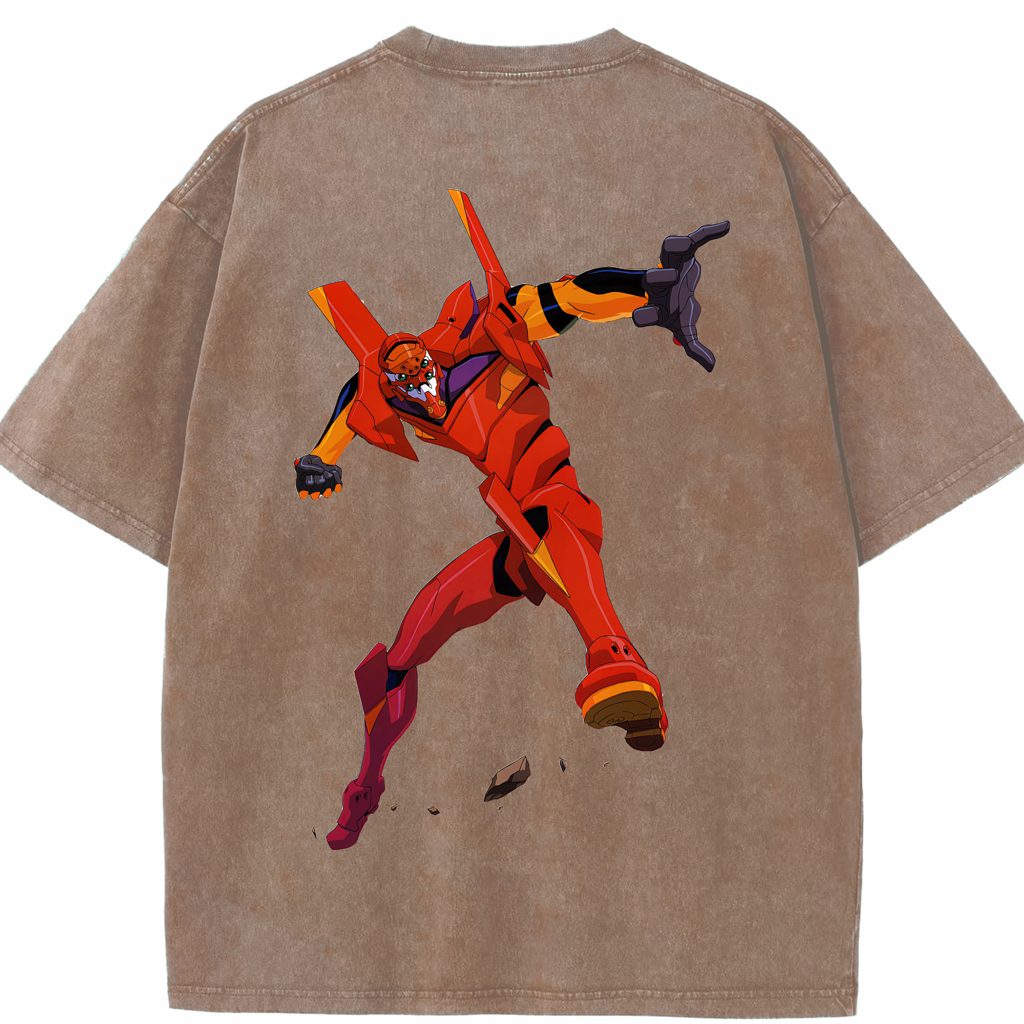 （画像用） EVA 新世紀エヴァンゲリオン 綿100% ヴィンテージ風 半袖Tシャツ（背面プリント）