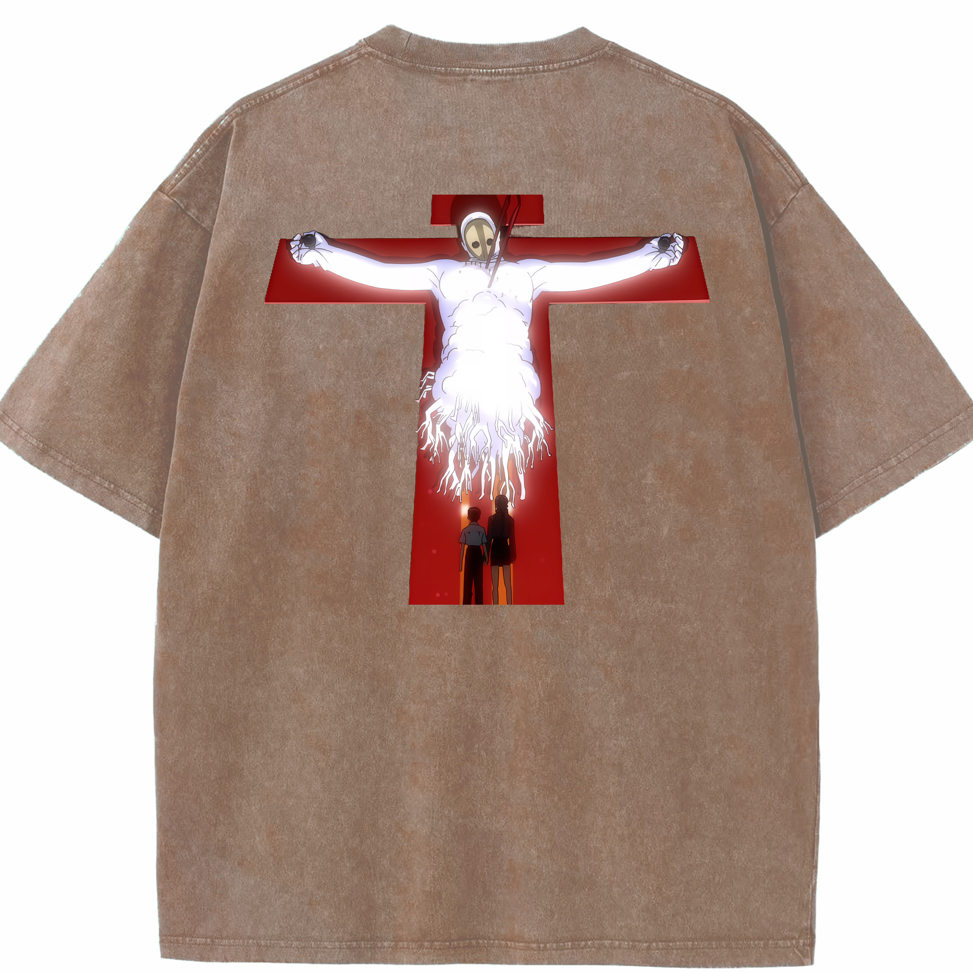 （画像用） EVA 新世紀エヴァンゲリオン 綿100% ヴィンテージ風 半袖Tシャツ（背面プリント）