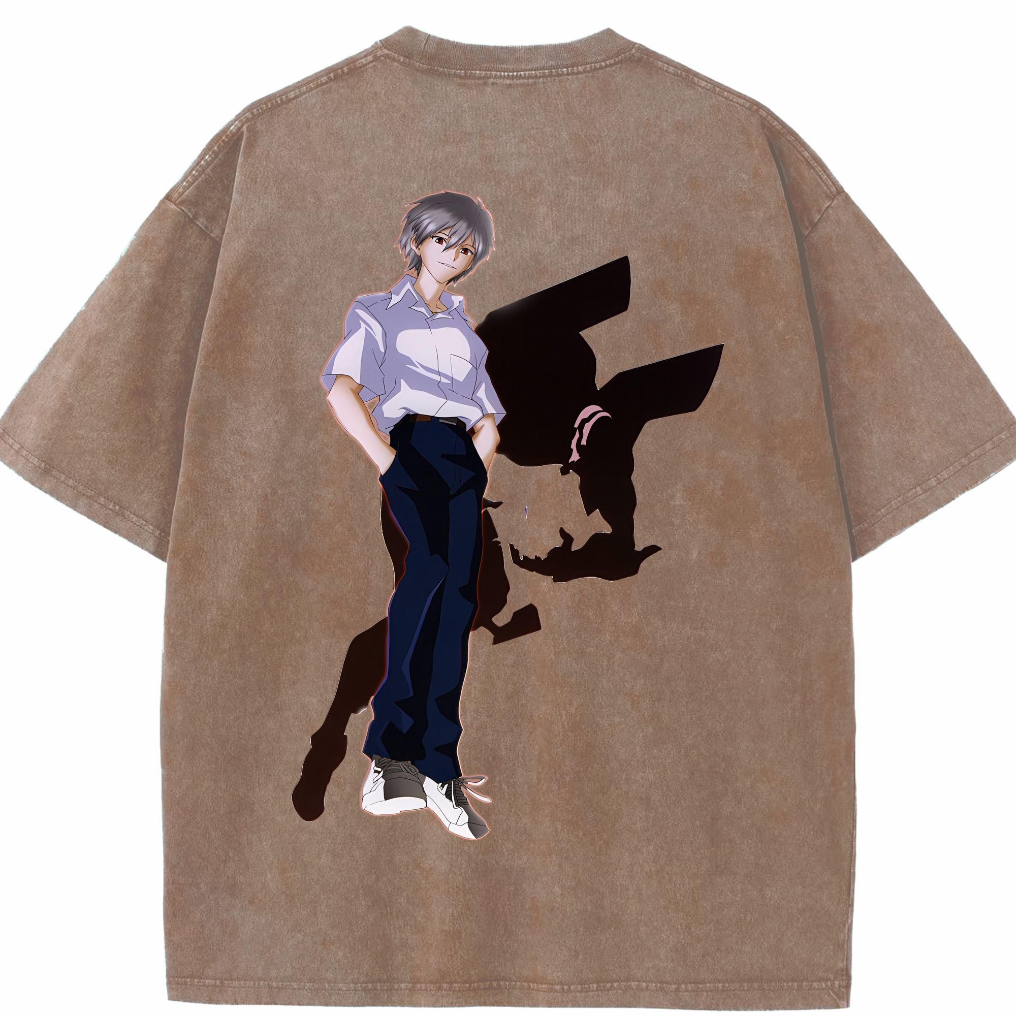 （画像用） EVA 新世紀エヴァンゲリオン 綿100% ヴィンテージ風 半袖Tシャツ（背面プリント）