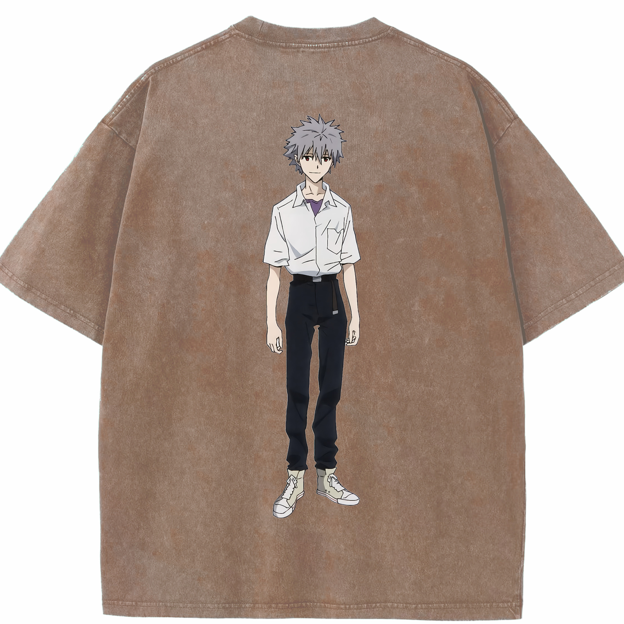 （画像用） EVA 新世紀エヴァンゲリオン 綿100% ヴィンテージ風 半袖Tシャツ（背面プリント）