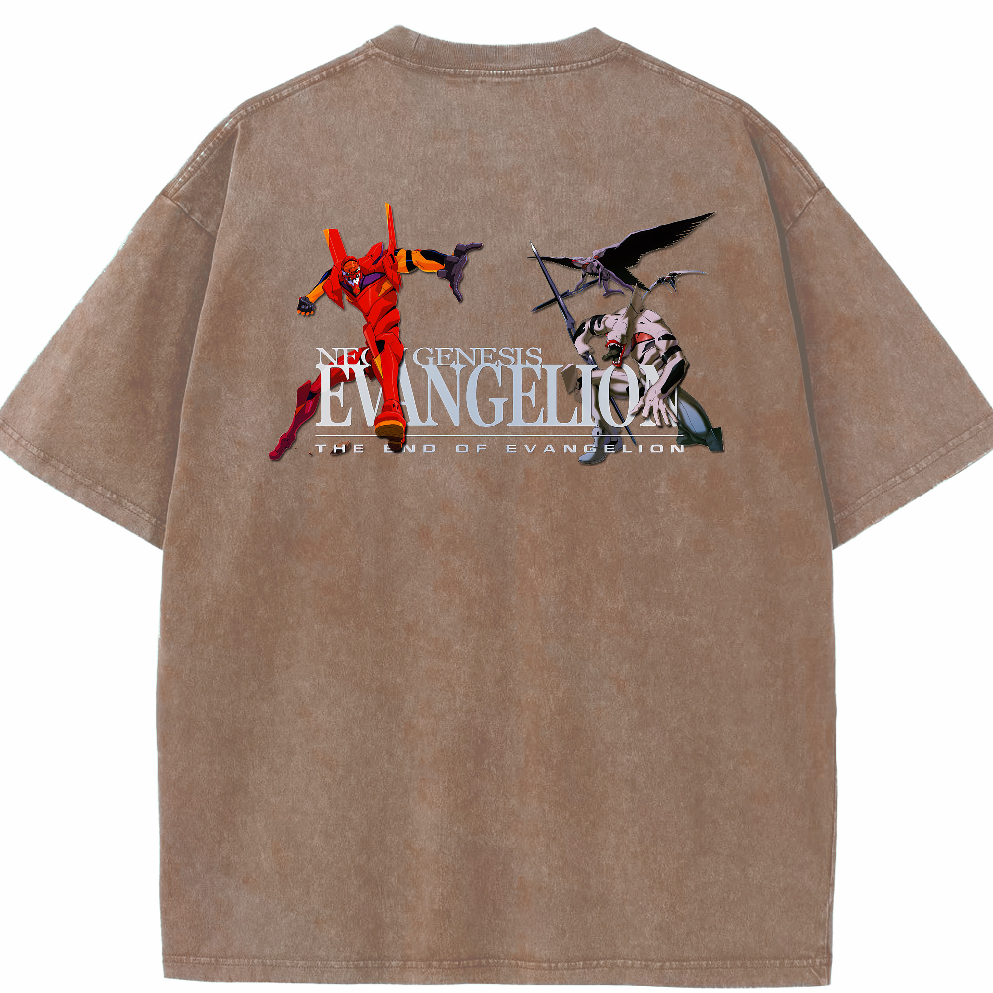 （画像用） EVA 新世紀エヴァンゲリオン 綿100% ヴィンテージ風 半袖Tシャツ（背面プリント）