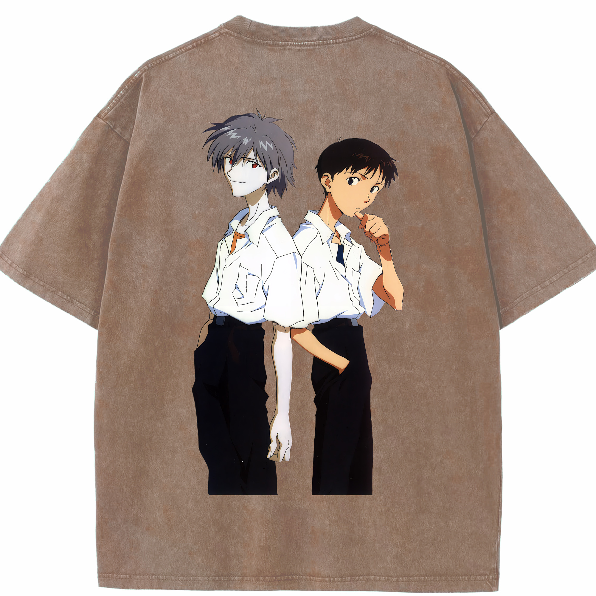 （画像用） EVA 新世紀エヴァンゲリオン 綿100% ヴィンテージ風 半袖Tシャツ（背面プリント）