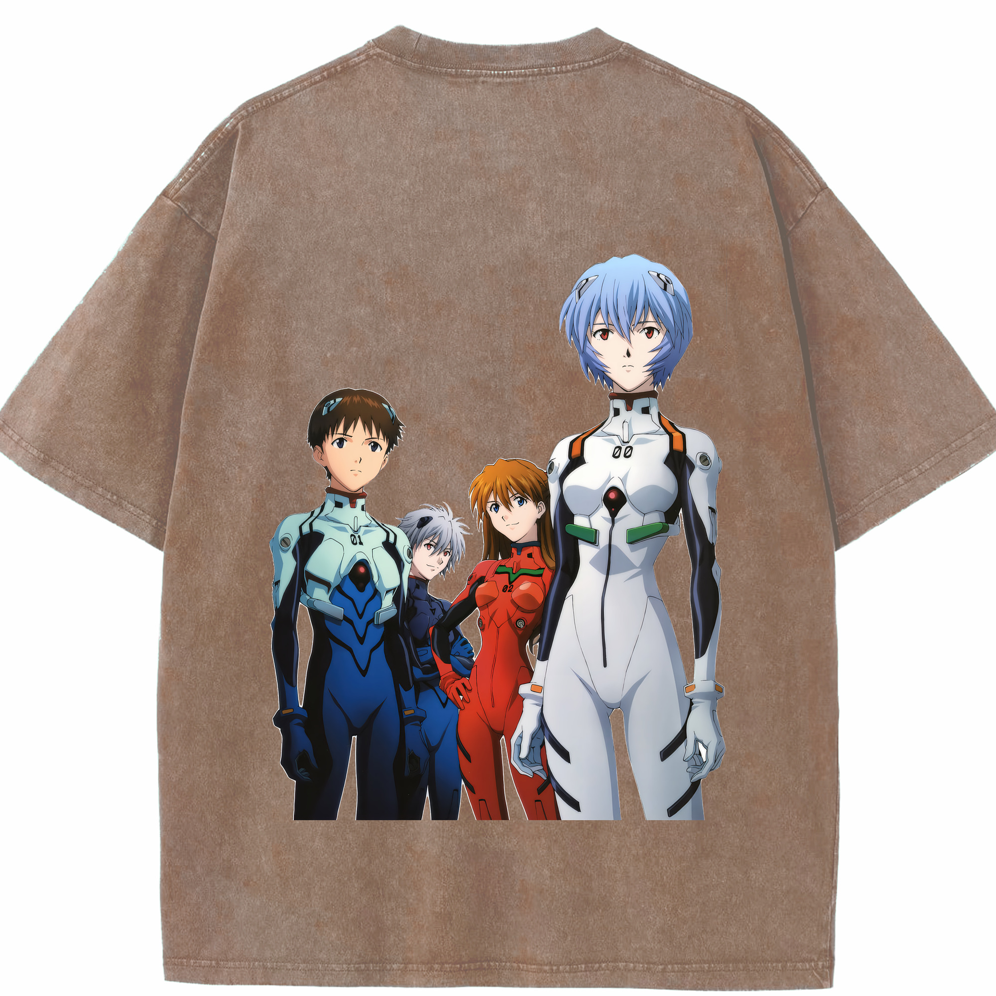 （画像用） EVA 新世紀エヴァンゲリオン 綿100% ヴィンテージ風 半袖Tシャツ（背面プリント）