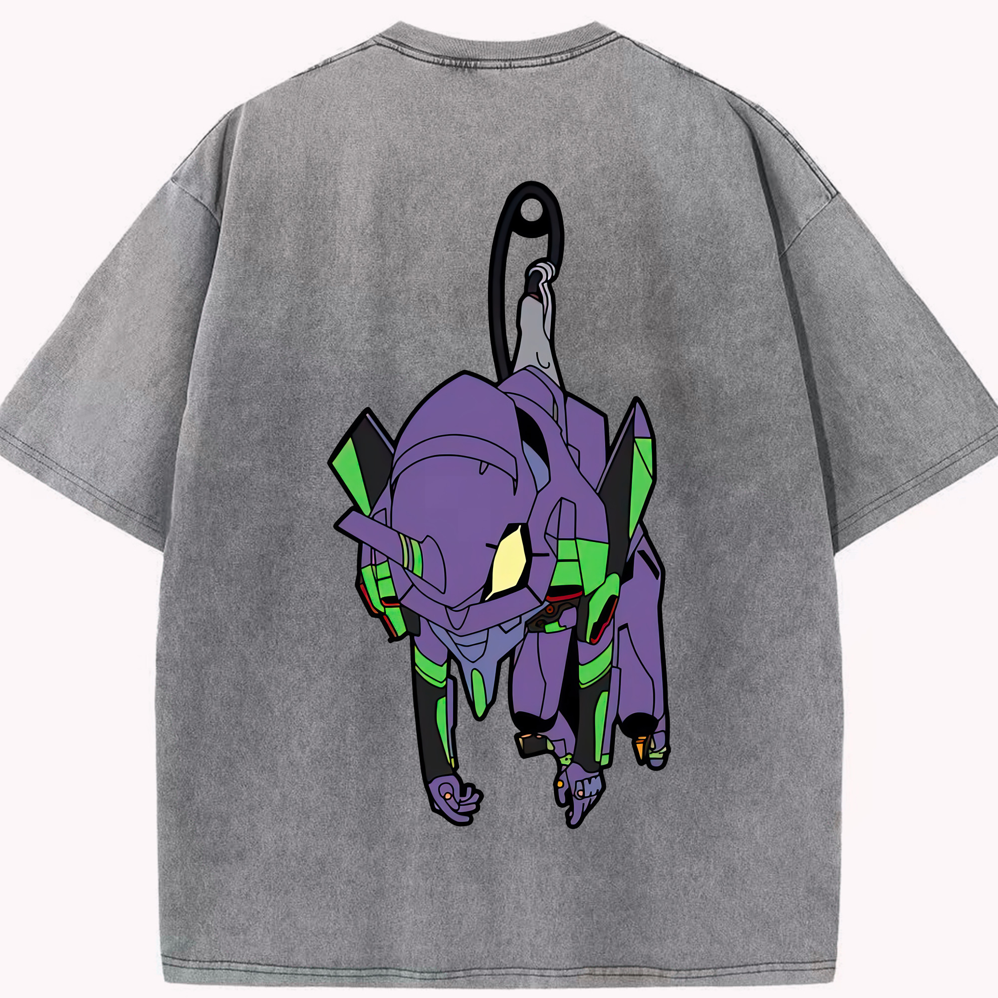 （画像用） EVA 新世紀エヴァンゲリオン 綿100% ヴィンテージ風 半袖Tシャツ（背面プリント）