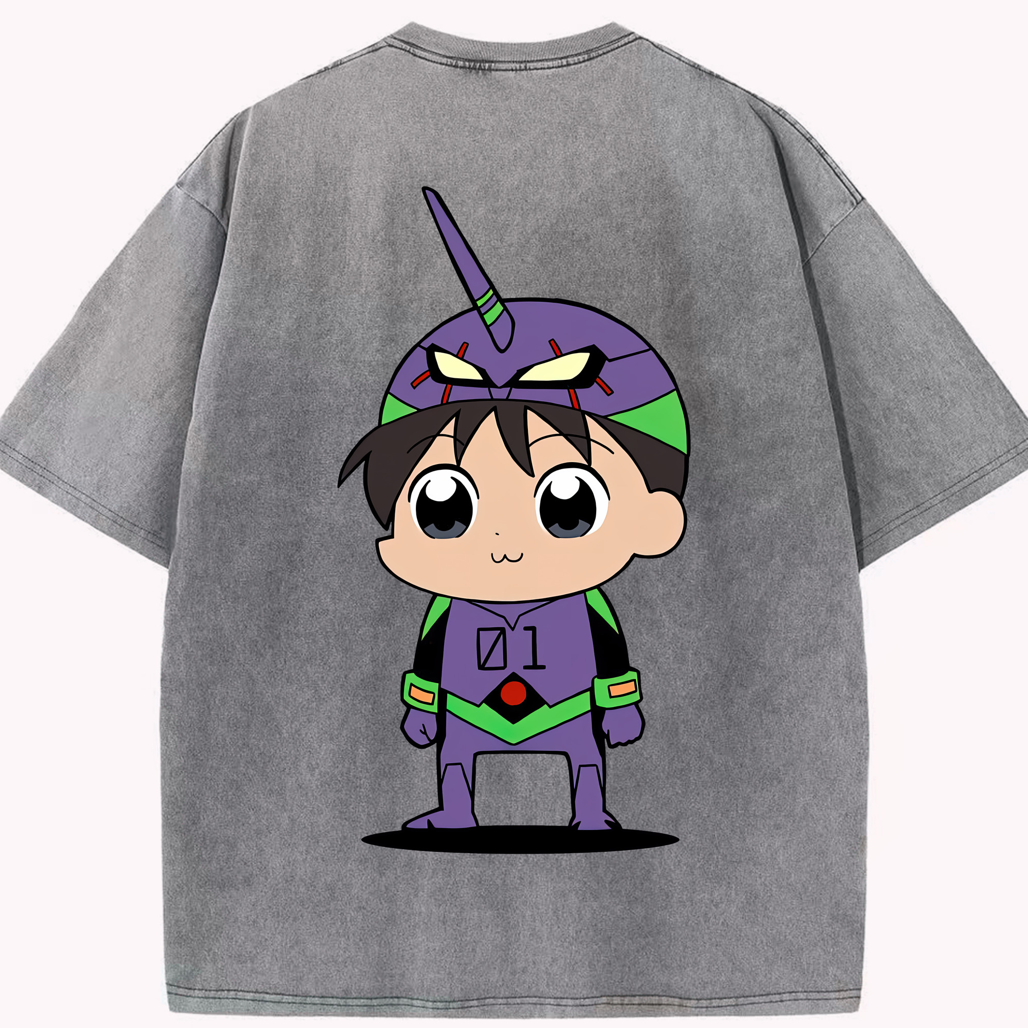 （画像用） EVA 新世紀エヴァンゲリオン 綿100% ヴィンテージ風 半袖Tシャツ（背面プリント）