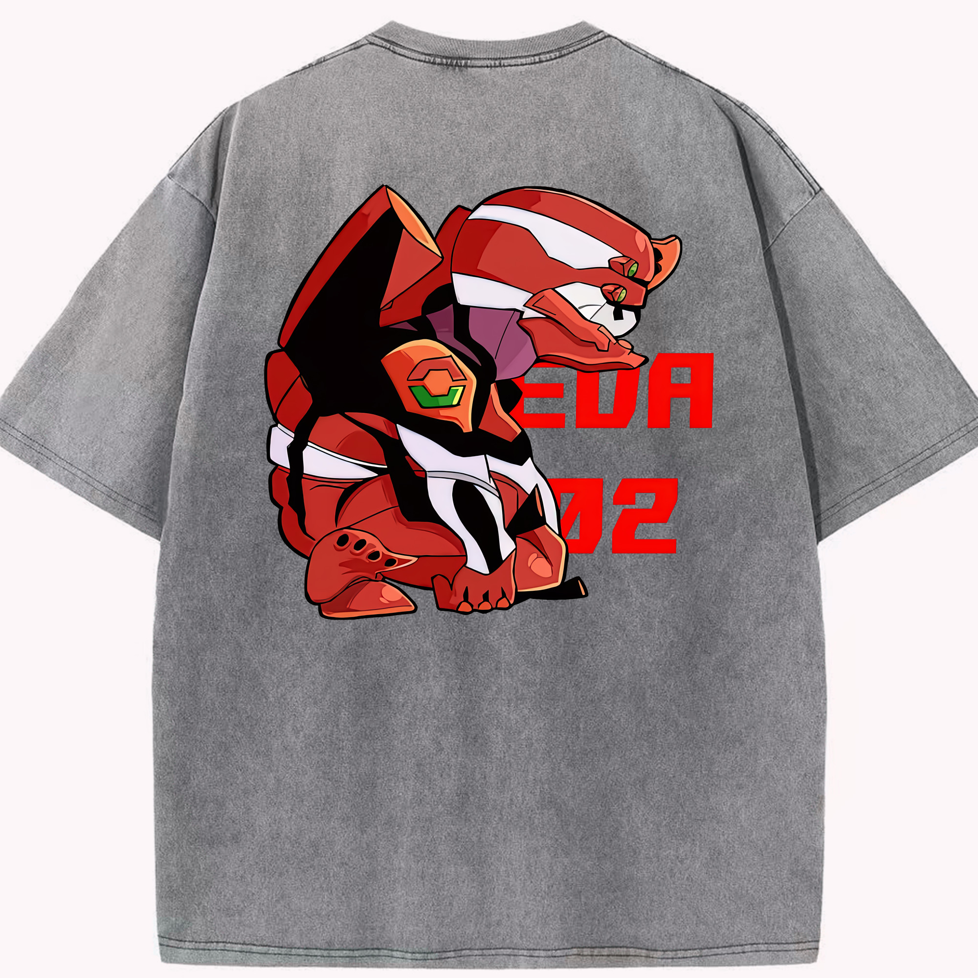 （画像用） EVA 新世紀エヴァンゲリオン 綿100% ヴィンテージ風 半袖Tシャツ（背面プリント）