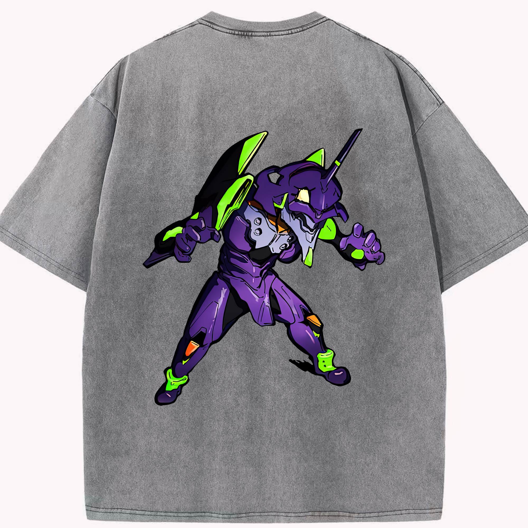 （画像用） EVA 新世紀エヴァンゲリオン 綿100% ヴィンテージ風 半袖Tシャツ（背面プリント）