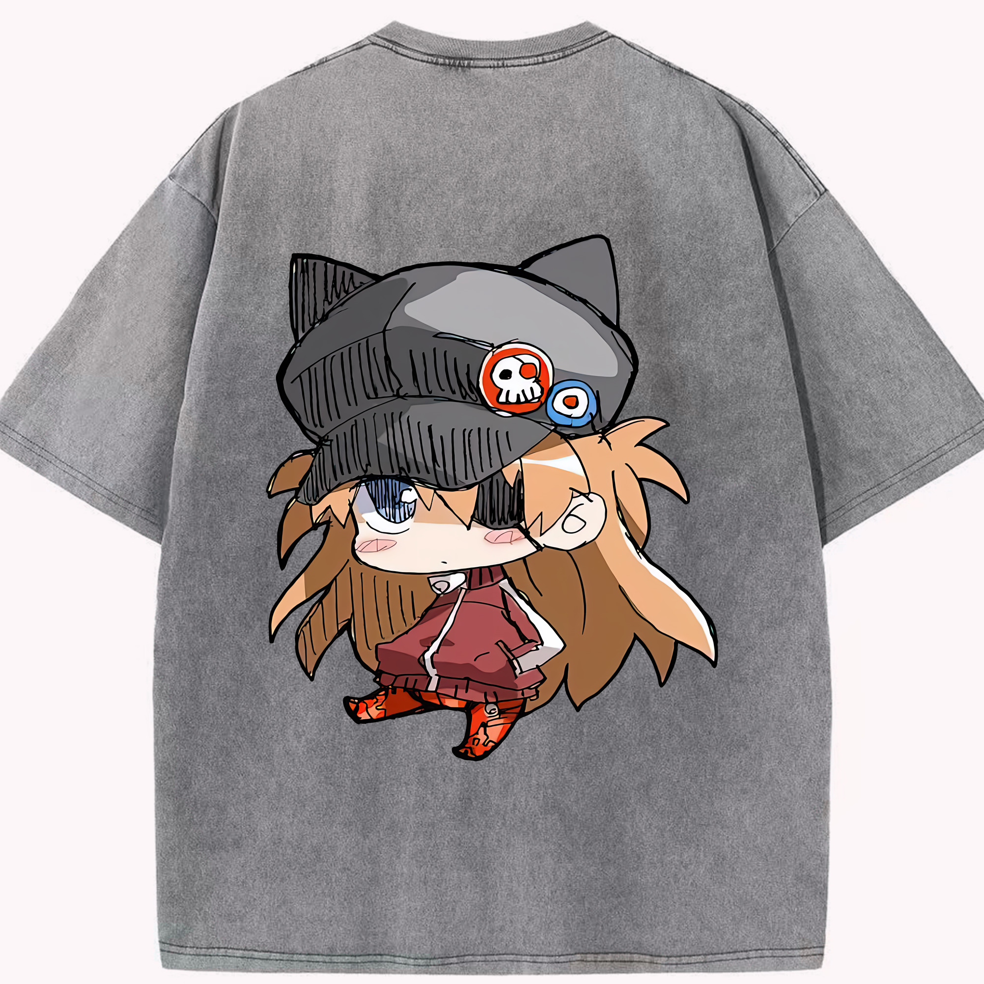 （画像用） EVA 新世紀エヴァンゲリオン 綿100% ヴィンテージ風 半袖Tシャツ（背面プリント）