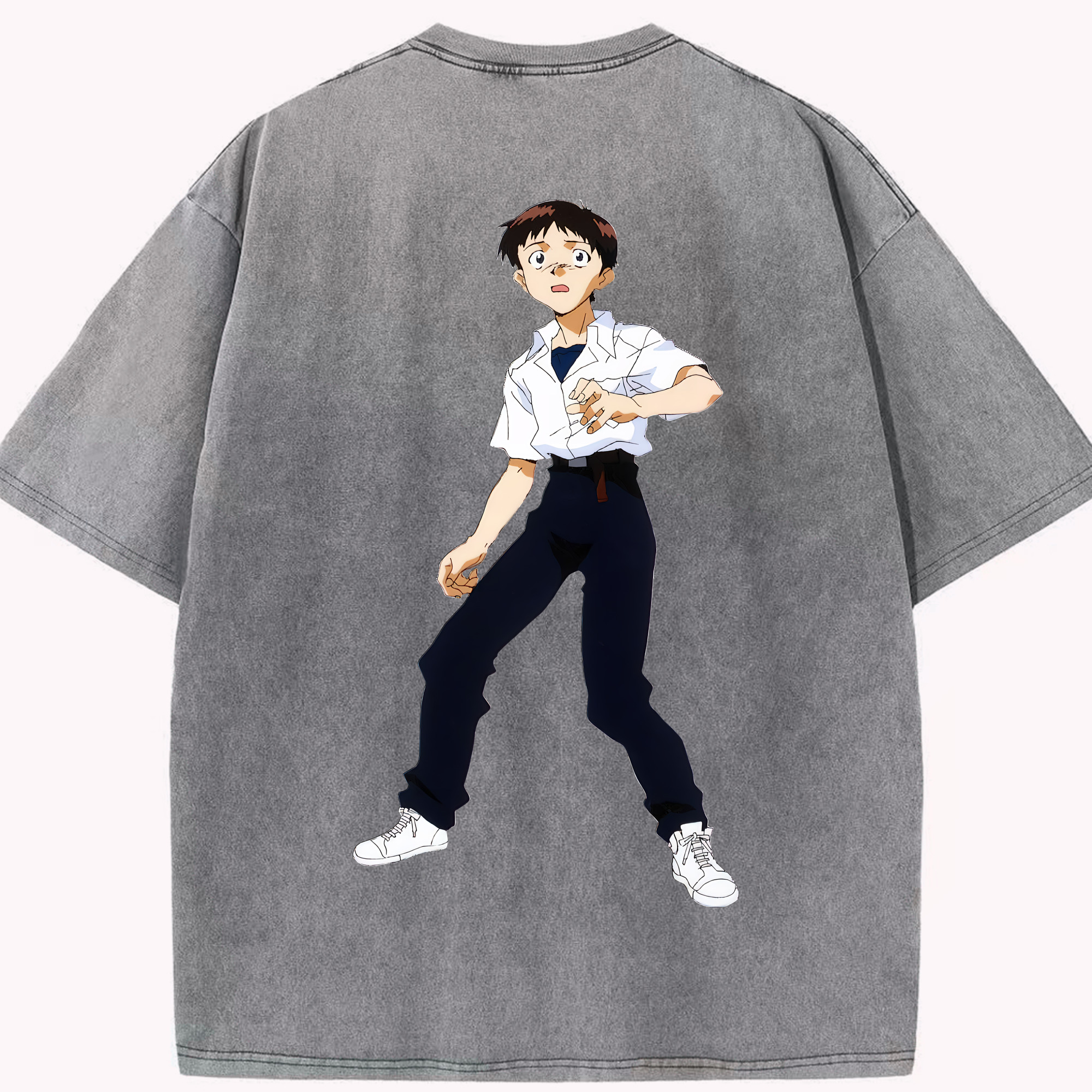 （画像用） EVA 新世紀エヴァンゲリオン 綿100% ヴィンテージ風 半袖Tシャツ（背面プリント）