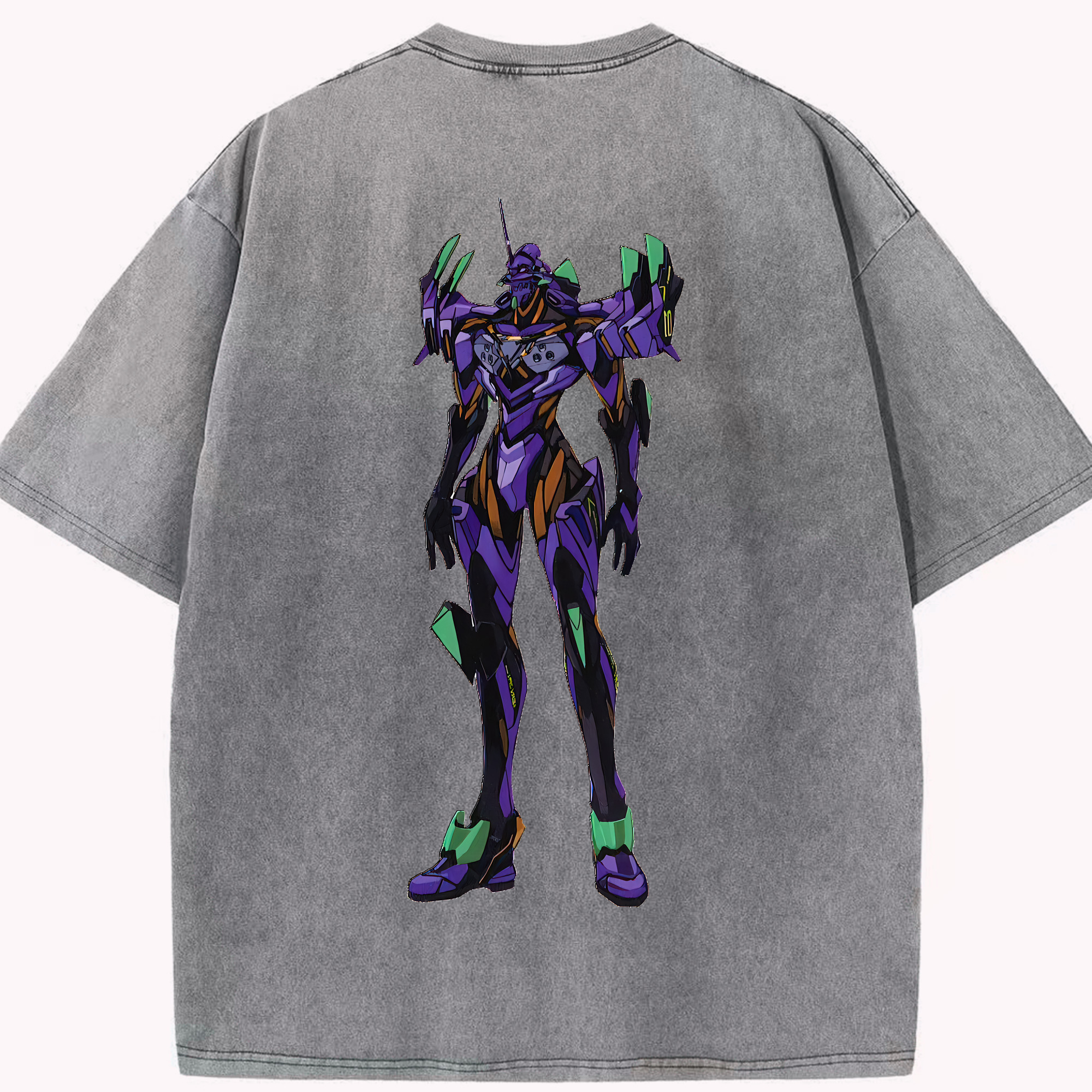 （画像用） EVA 新世紀エヴァンゲリオン 綿100% ヴィンテージ風 半袖Tシャツ（背面プリント）